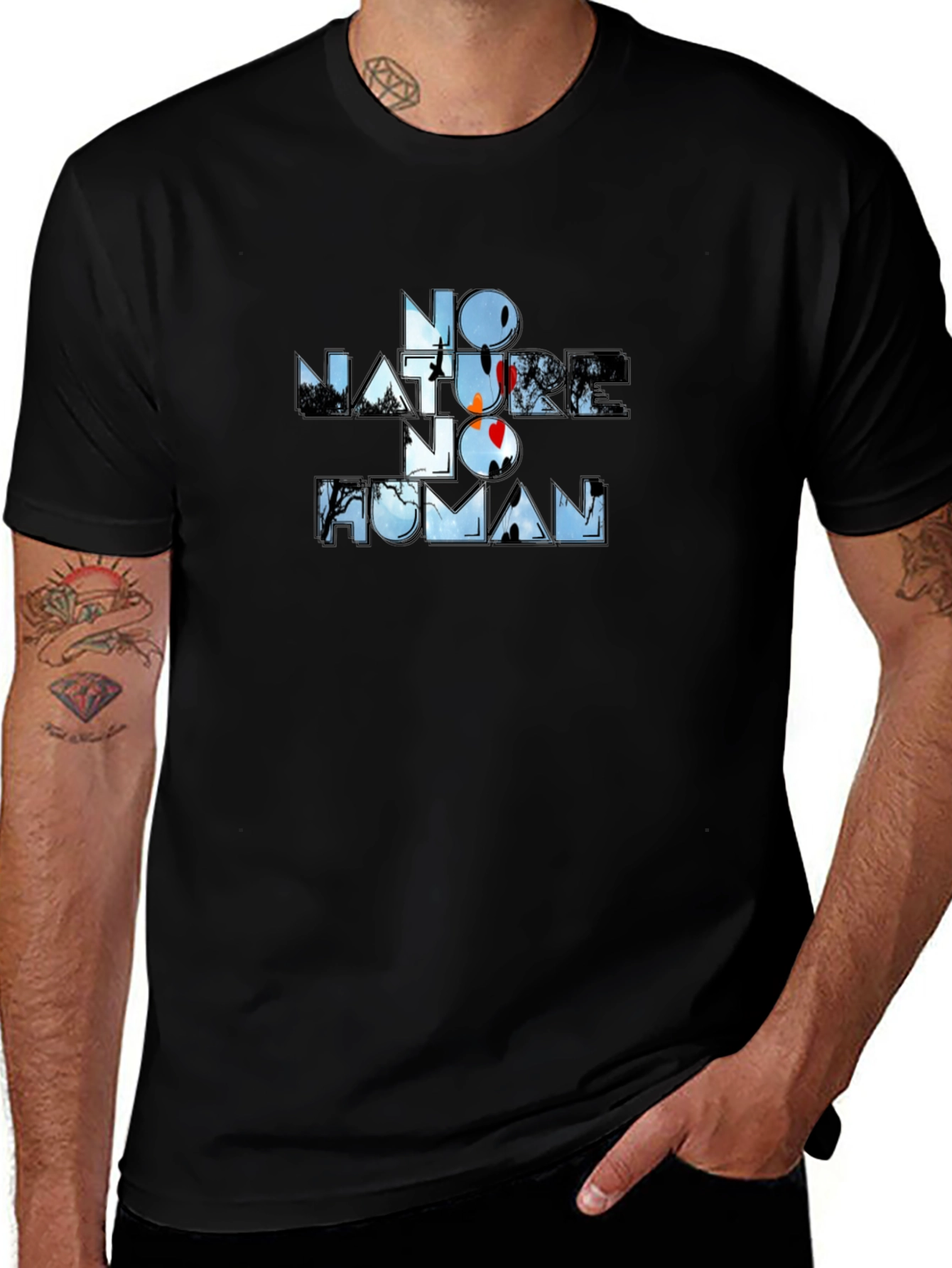 No Nature No Human Graphic Tee - Black