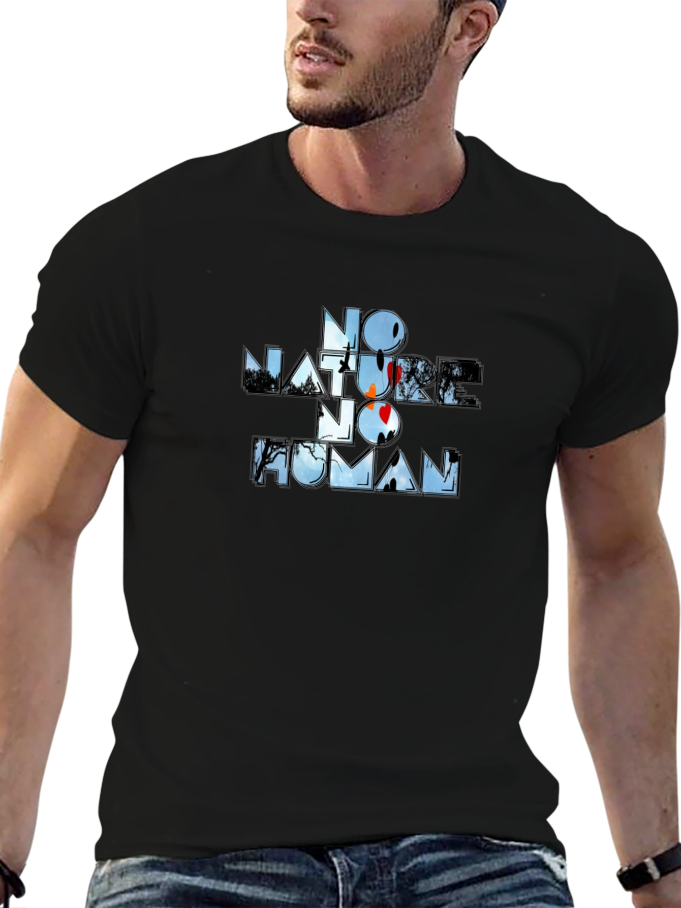 No Nature No Human Graphic Tee - Black