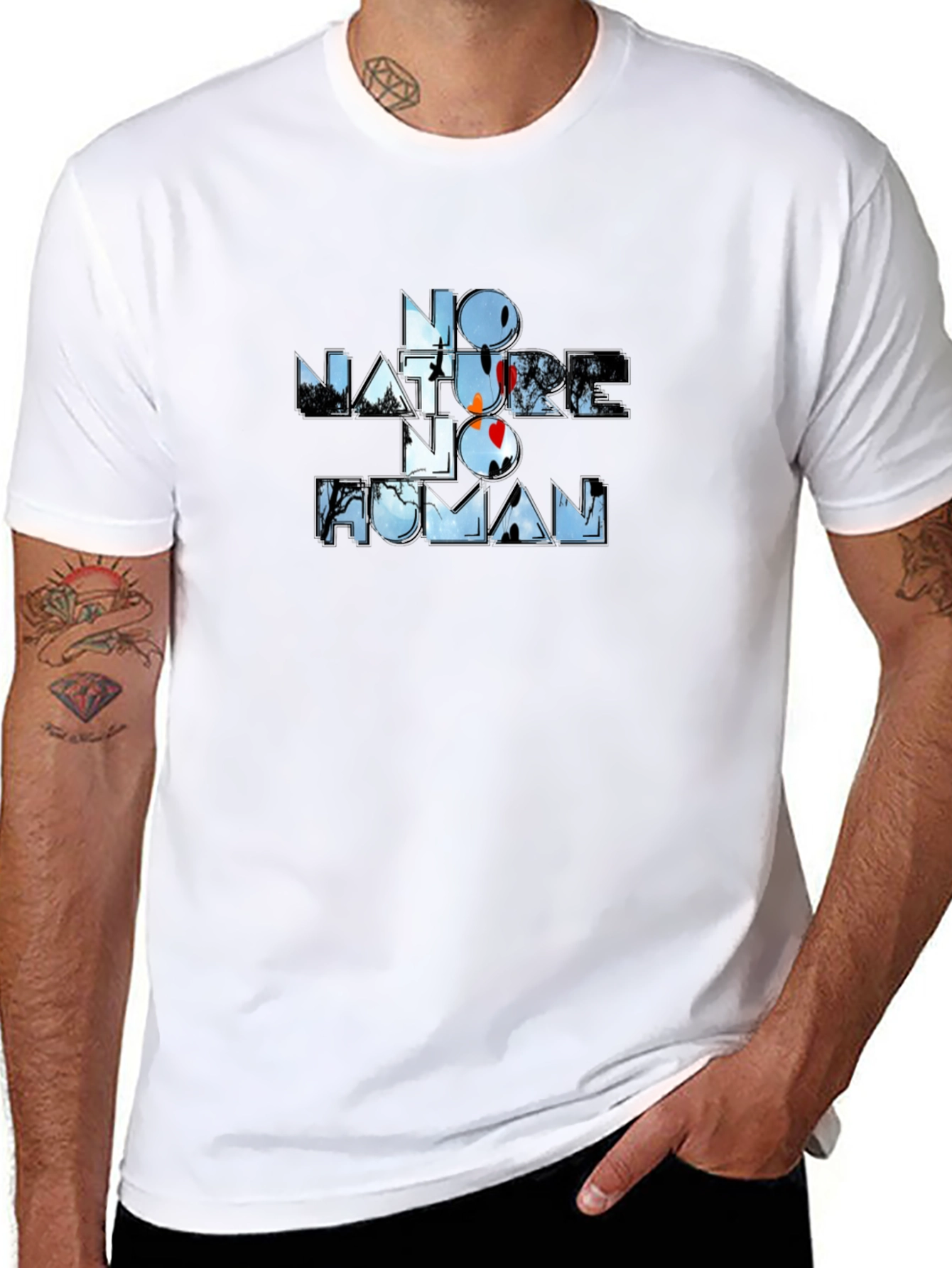 No Nature No Human Graphic Tee - Black