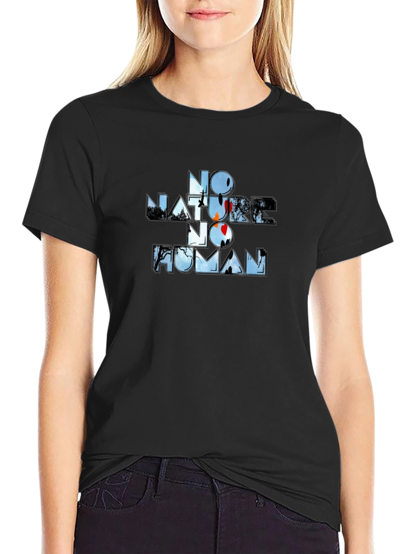 No Nature No Human Graphic Tee - Black