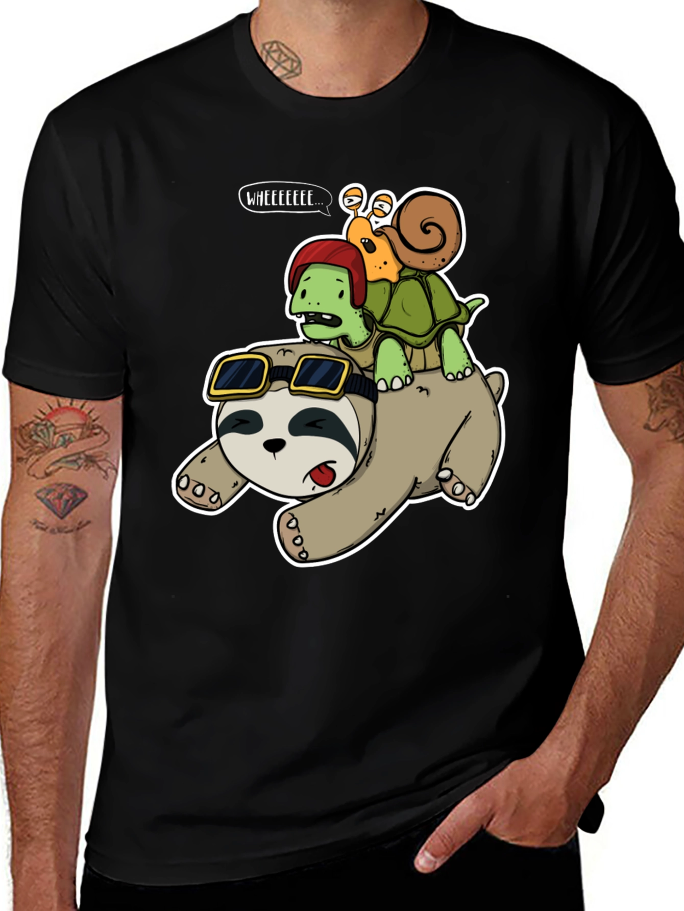 Sloth Turtle and Snail Adventure T-Shirt
