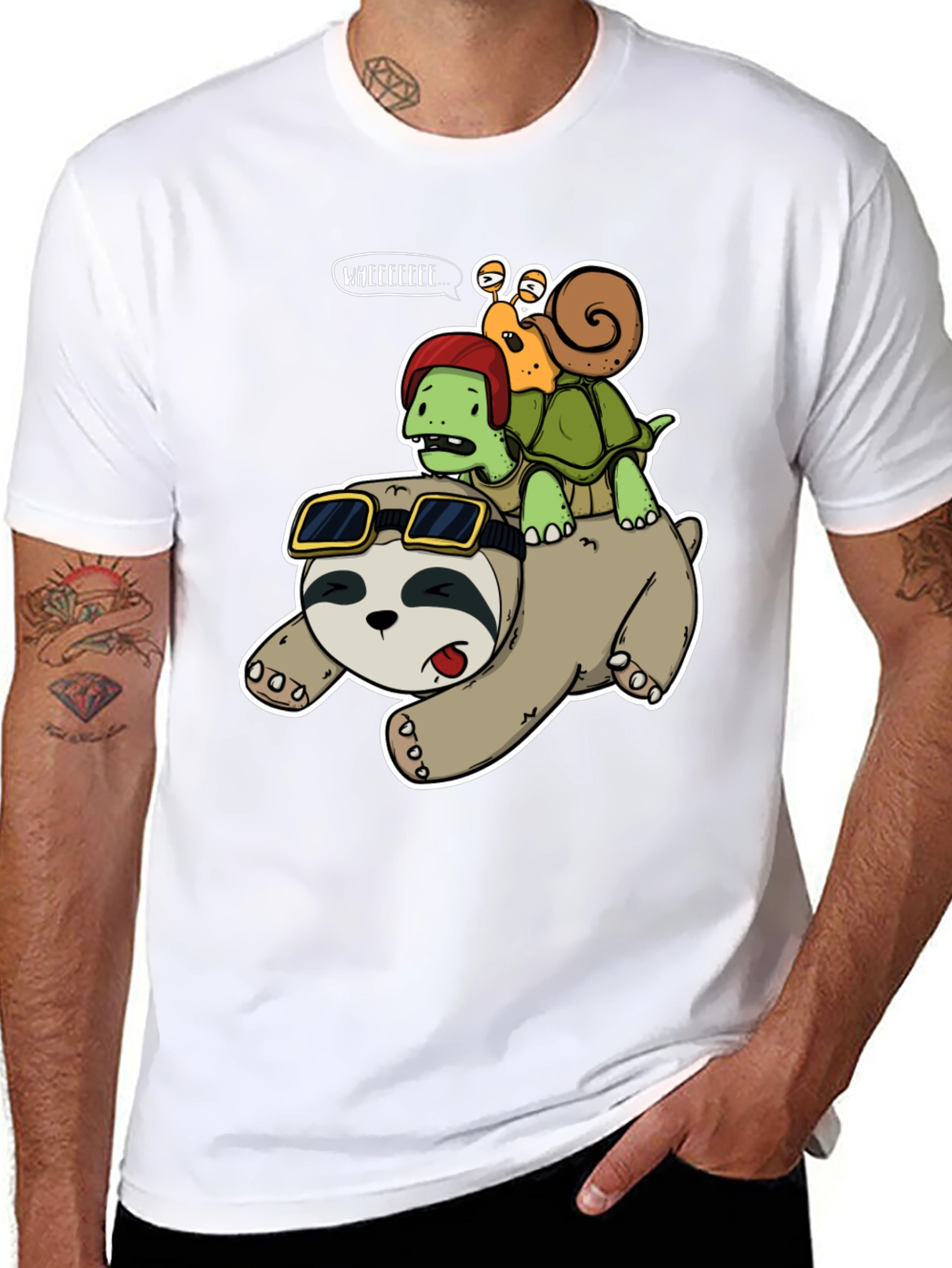Sloth Turtle and Snail Adventure T-Shirt