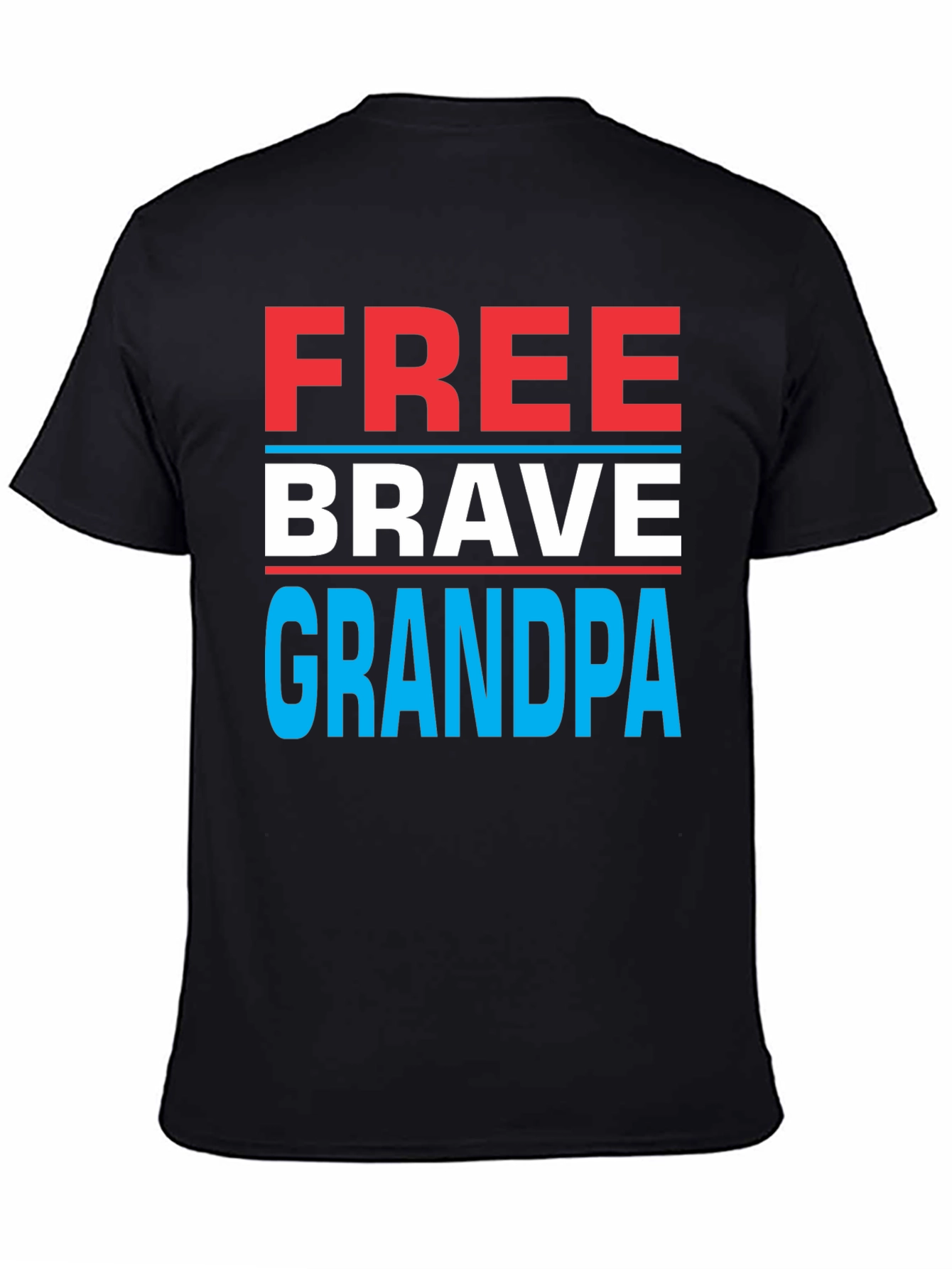 Free Brave Grandpa Graphic T-Shirt - Patriotic Design
