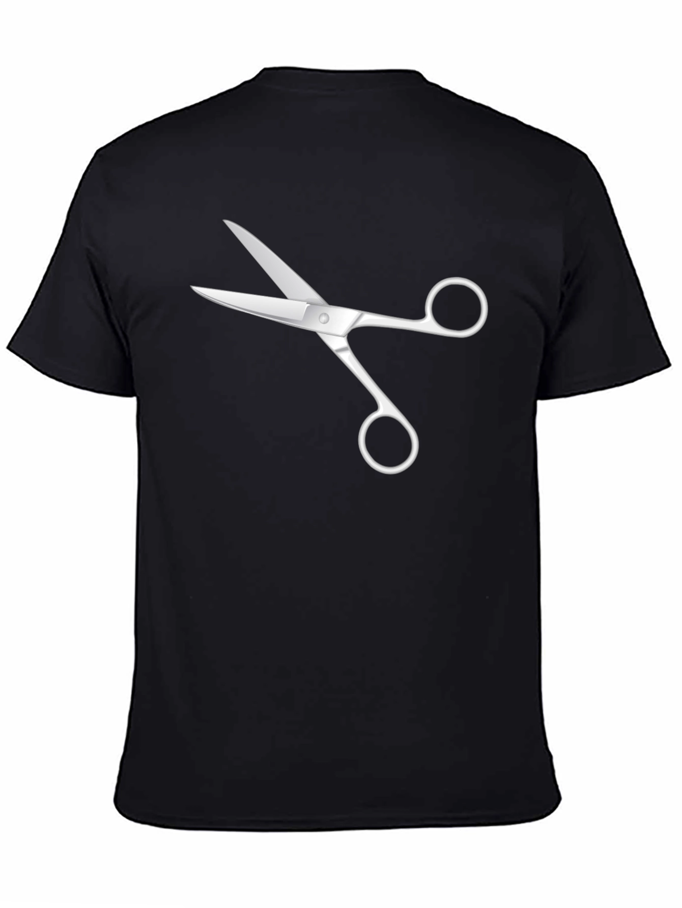 Scissors Graphic Tee - Black Cotton T-Shirt