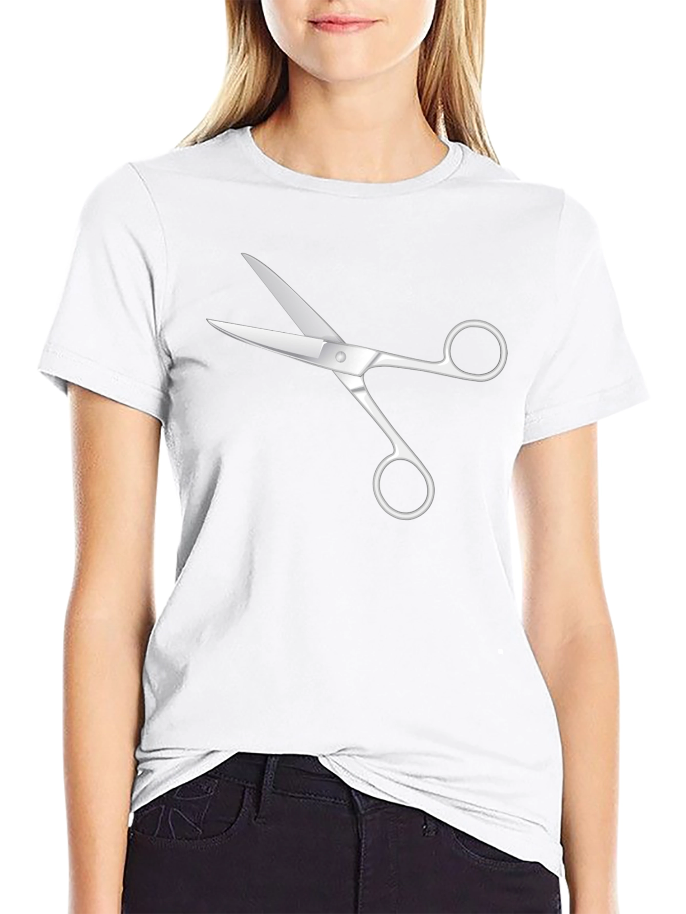 Scissors Graphic Tee - Black Cotton T-Shirt