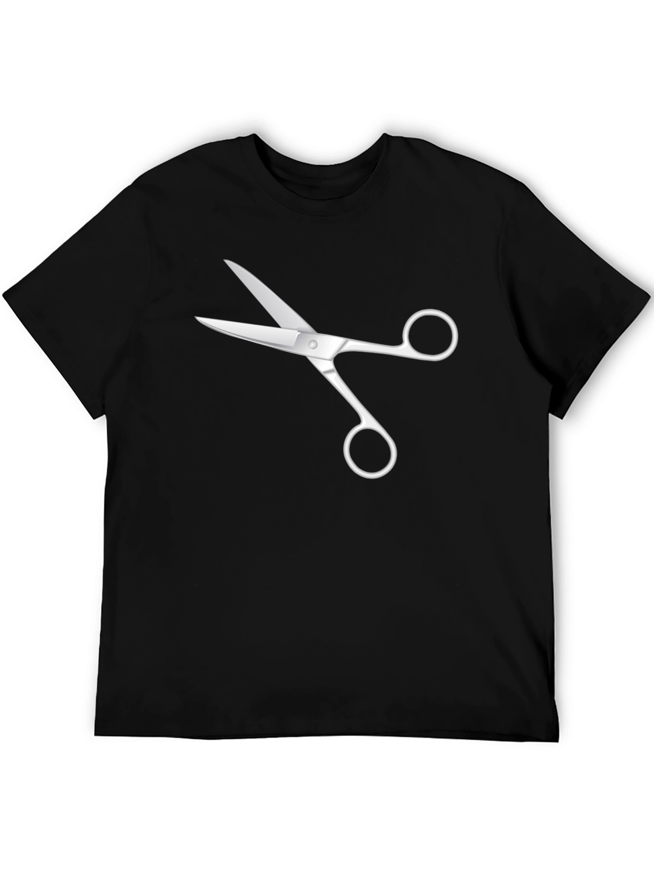 Scissors Graphic Tee - Black Cotton T-Shirt