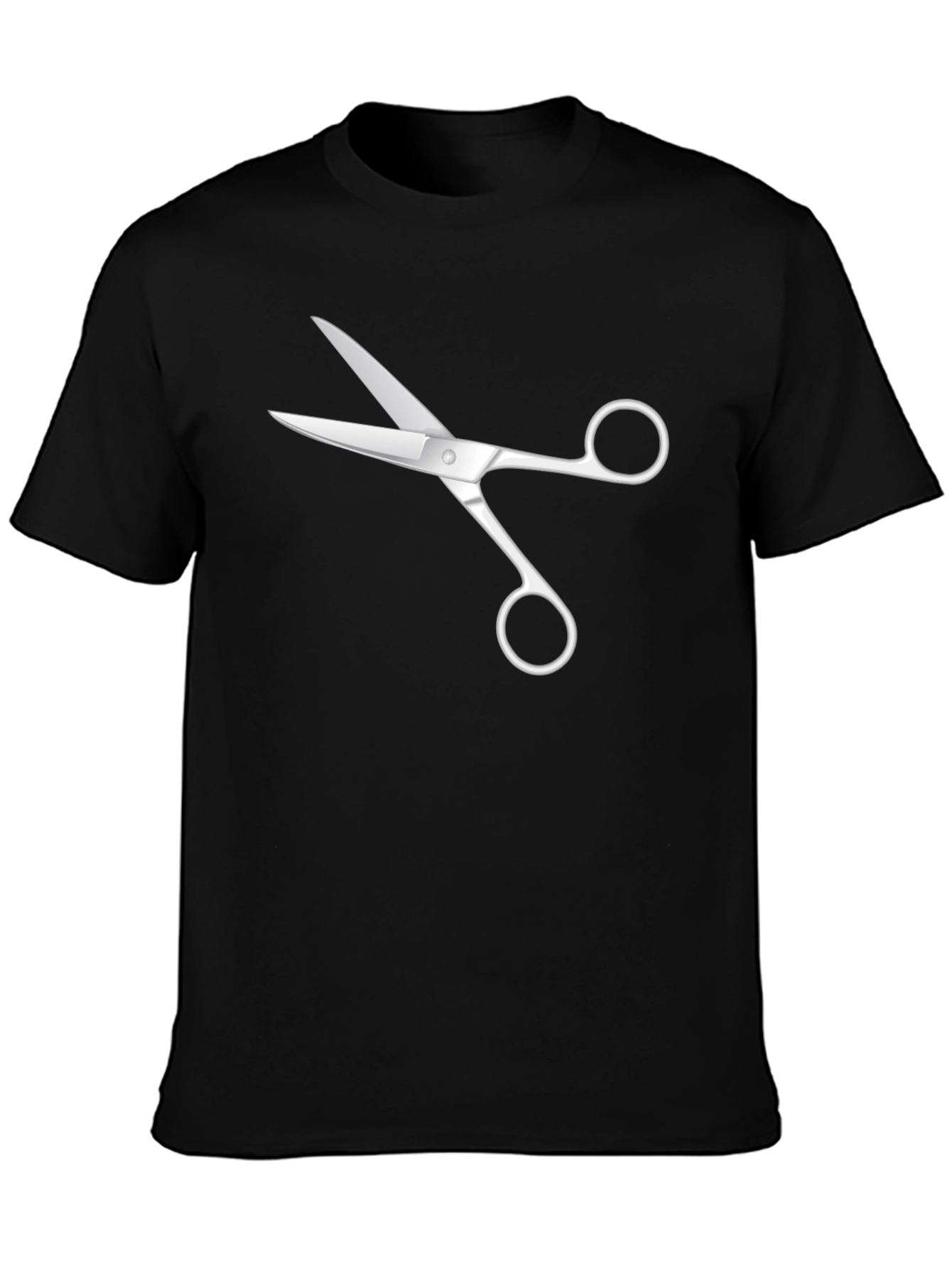 Scissors Graphic Tee - Black Cotton T-Shirt