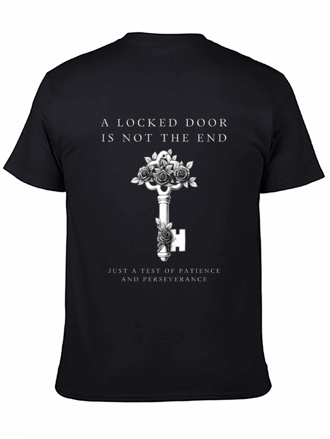 Locked Door Key Graphic Black Tee