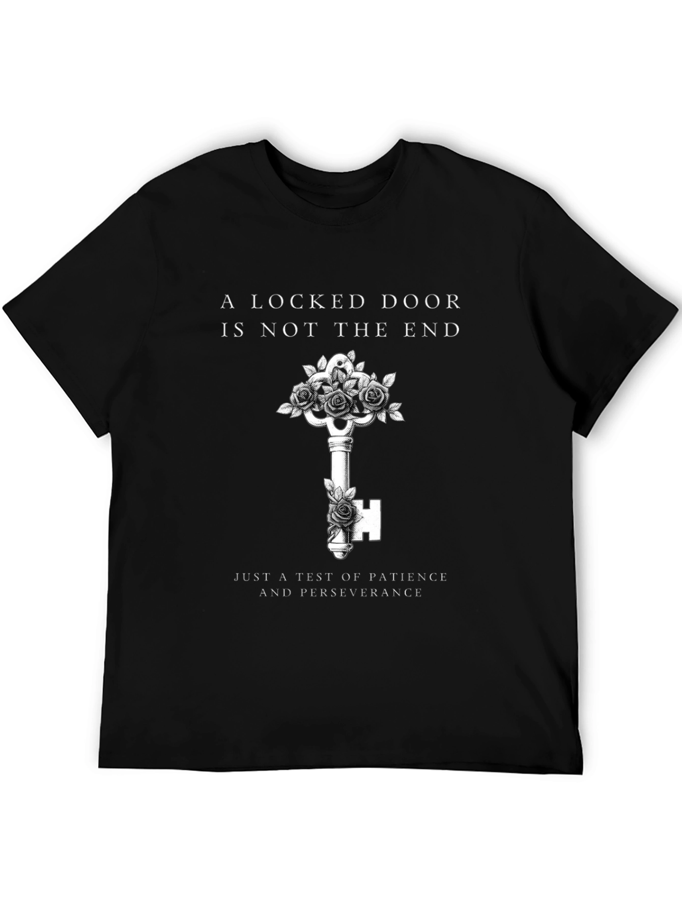 Locked Door Key Graphic Black Tee