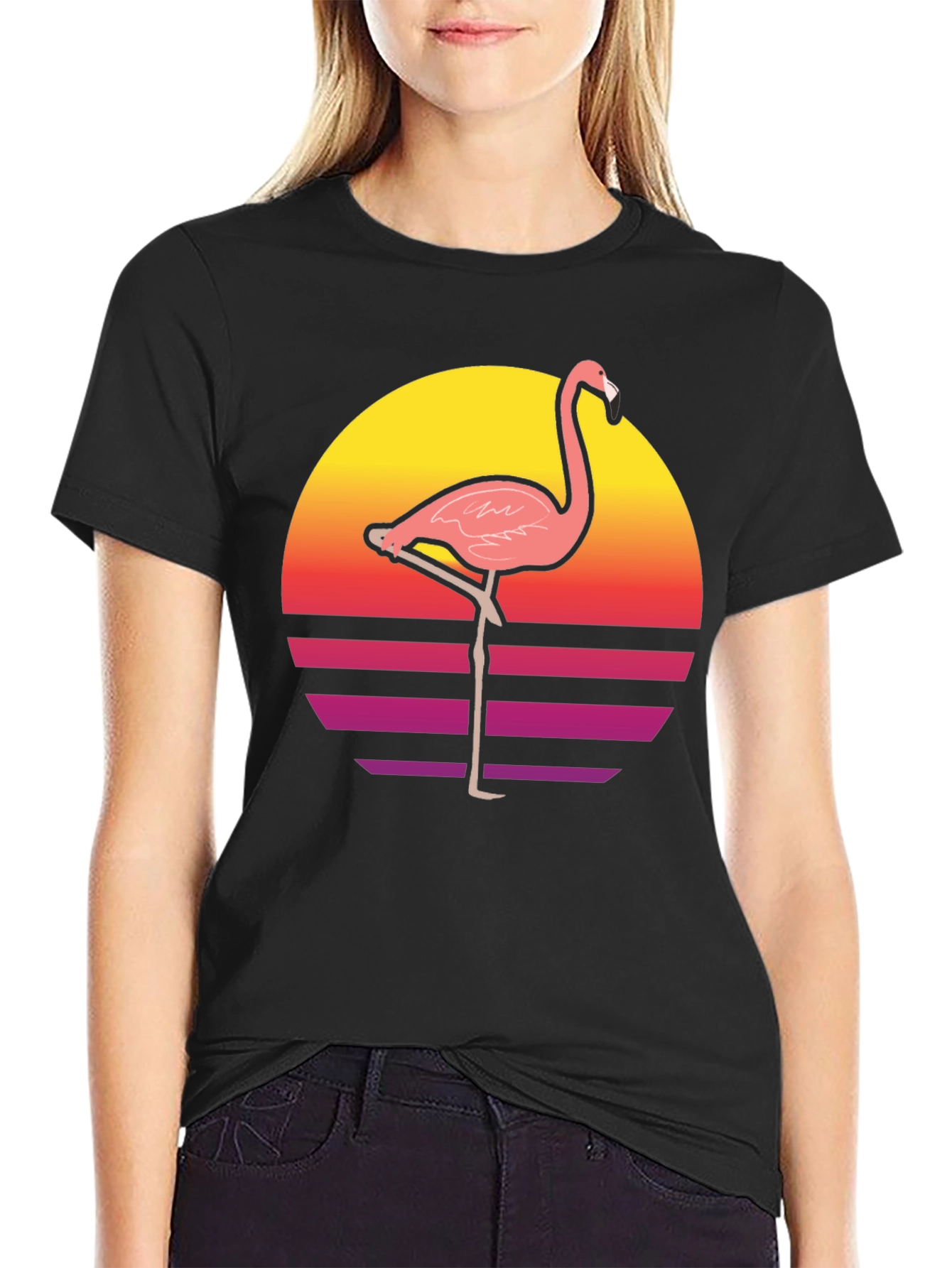 Retro Flamingo Graphic T-Shirt - Stylish and Unique