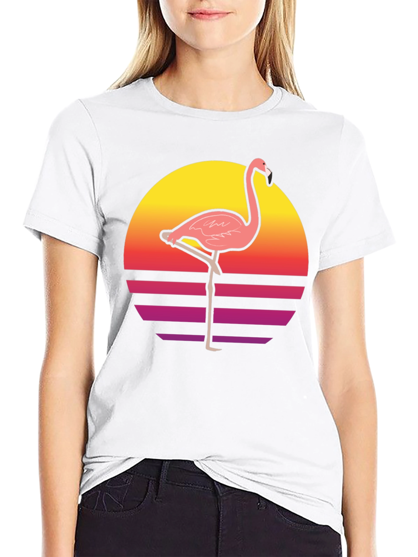 Retro Flamingo Graphic T-Shirt - Stylish and Unique