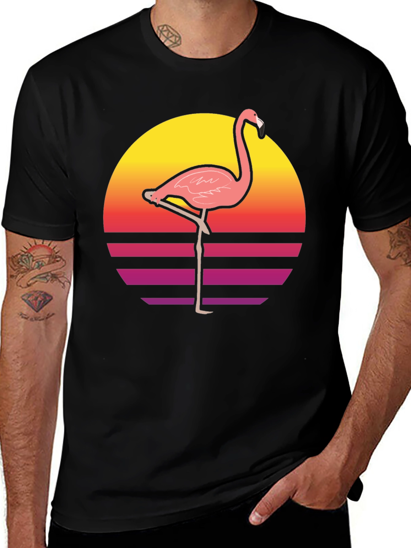 Retro Flamingo Graphic T-Shirt - Stylish and Unique