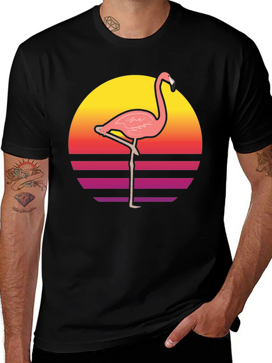 Retro Flamingo Graphic T-Shirt - Stylish and Unique