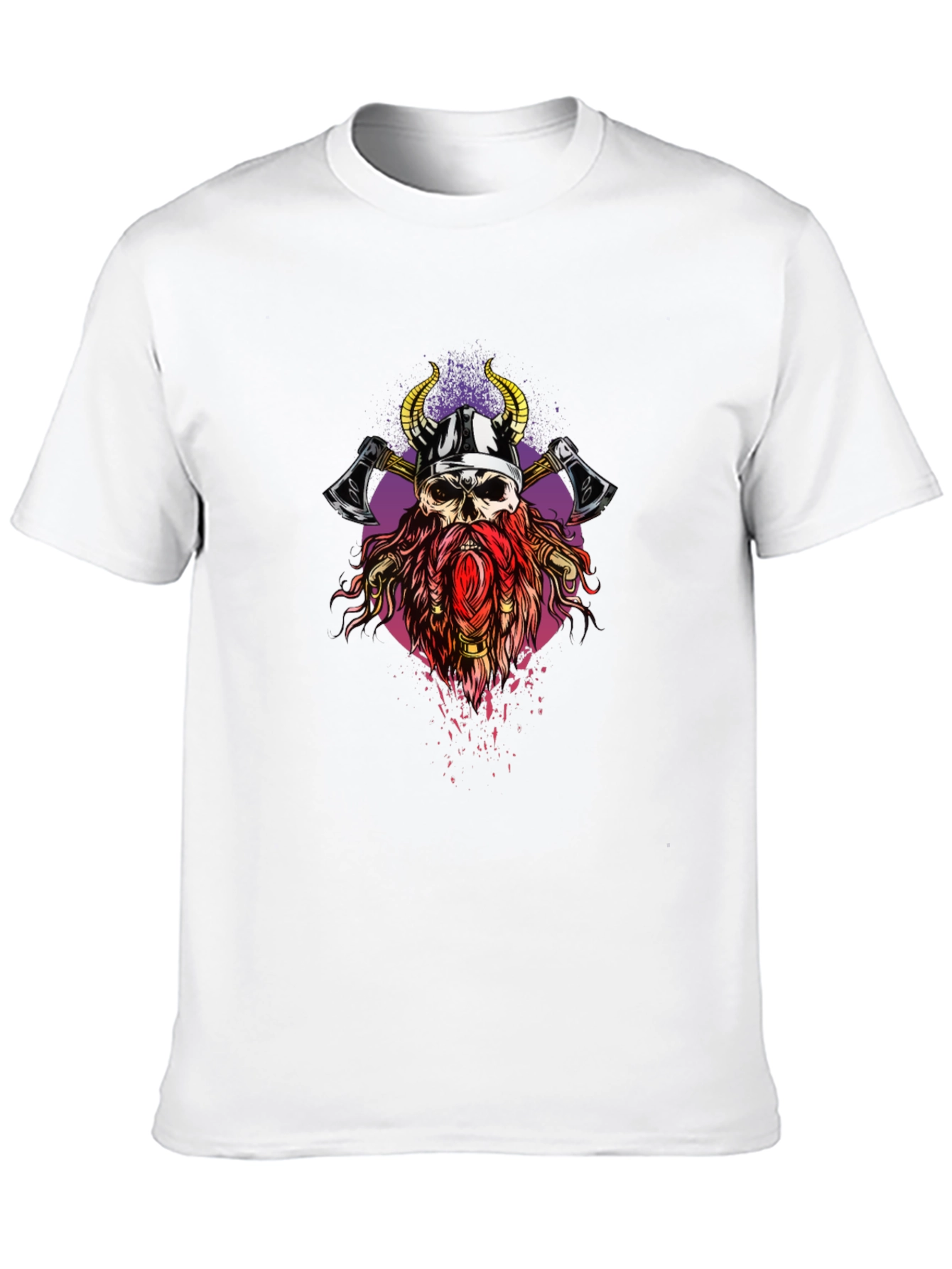 Viking Skull Graphic Tee - Black
