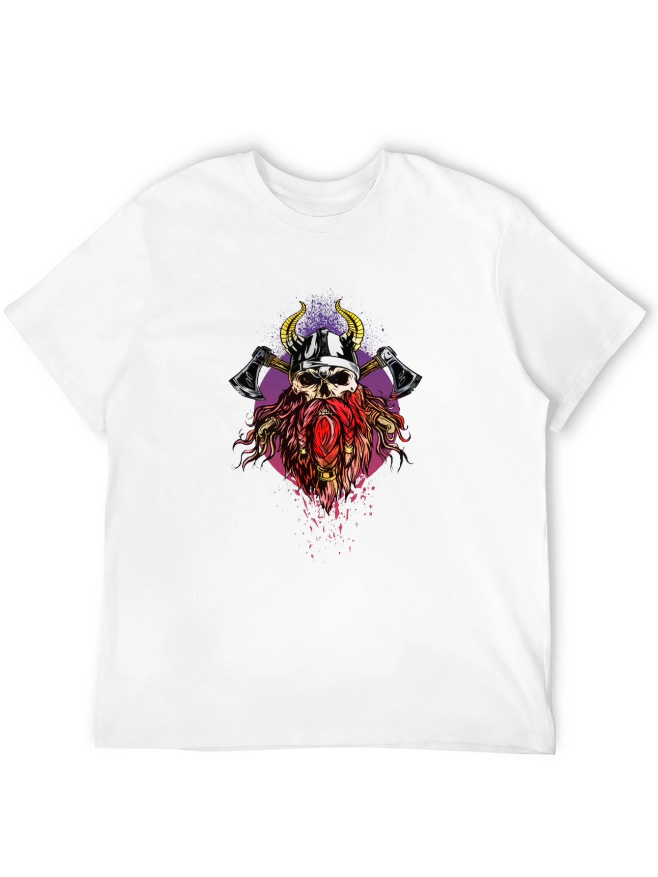 Viking Skull Graphic Tee - Black