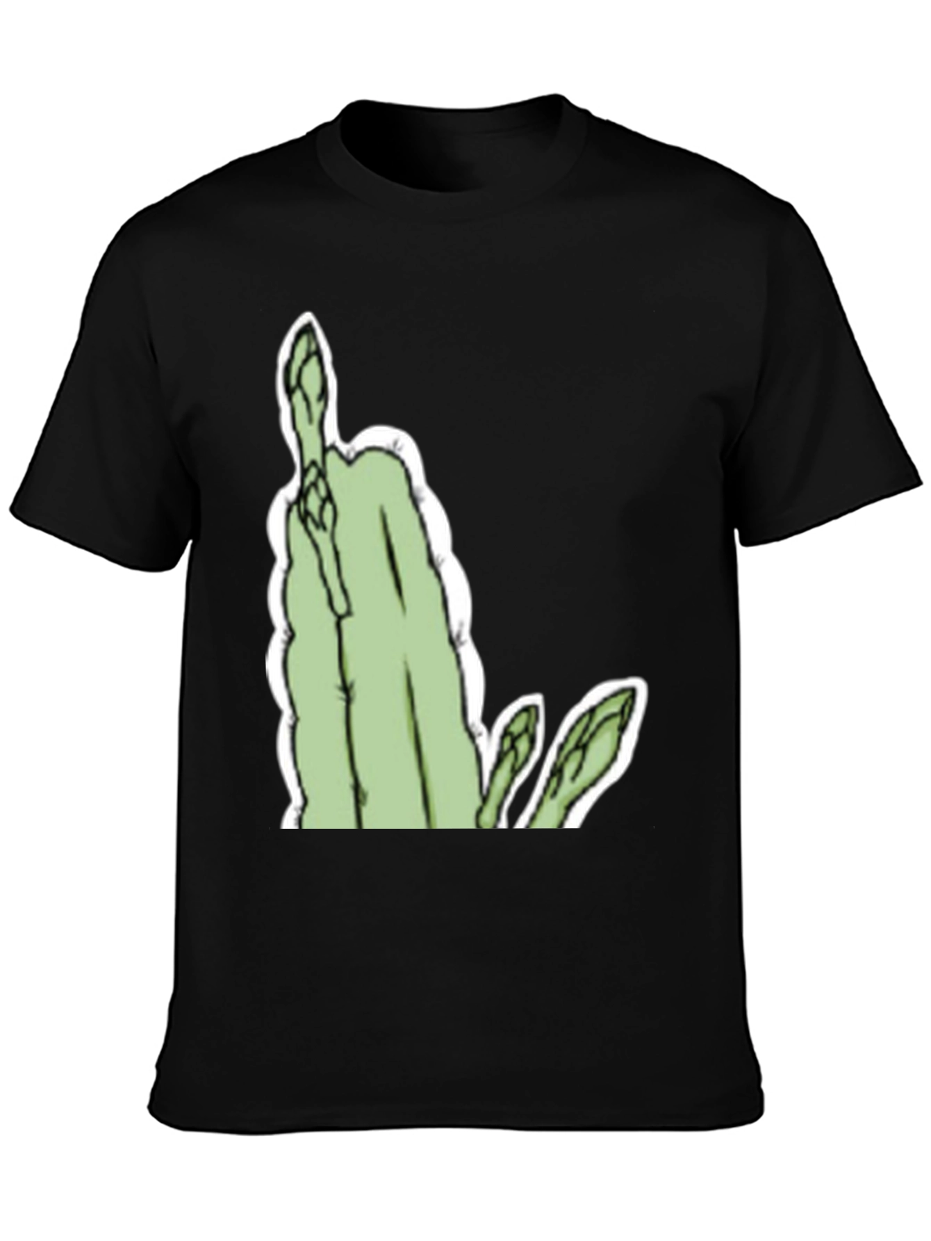 Asparagus Graphic Tee - Bold & Unique Black T-Shirt