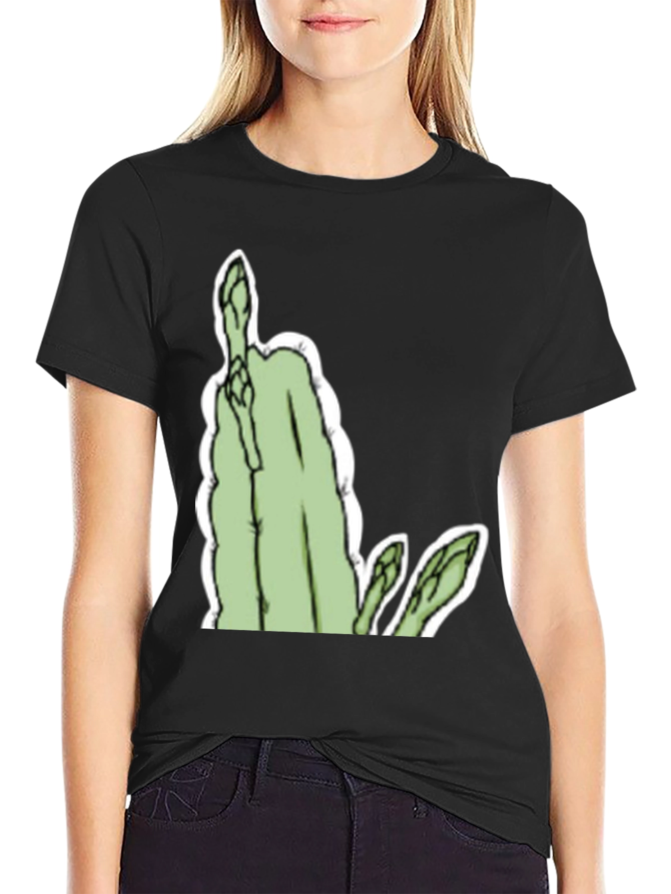 Asparagus Graphic Tee - Bold & Unique Black T-Shirt