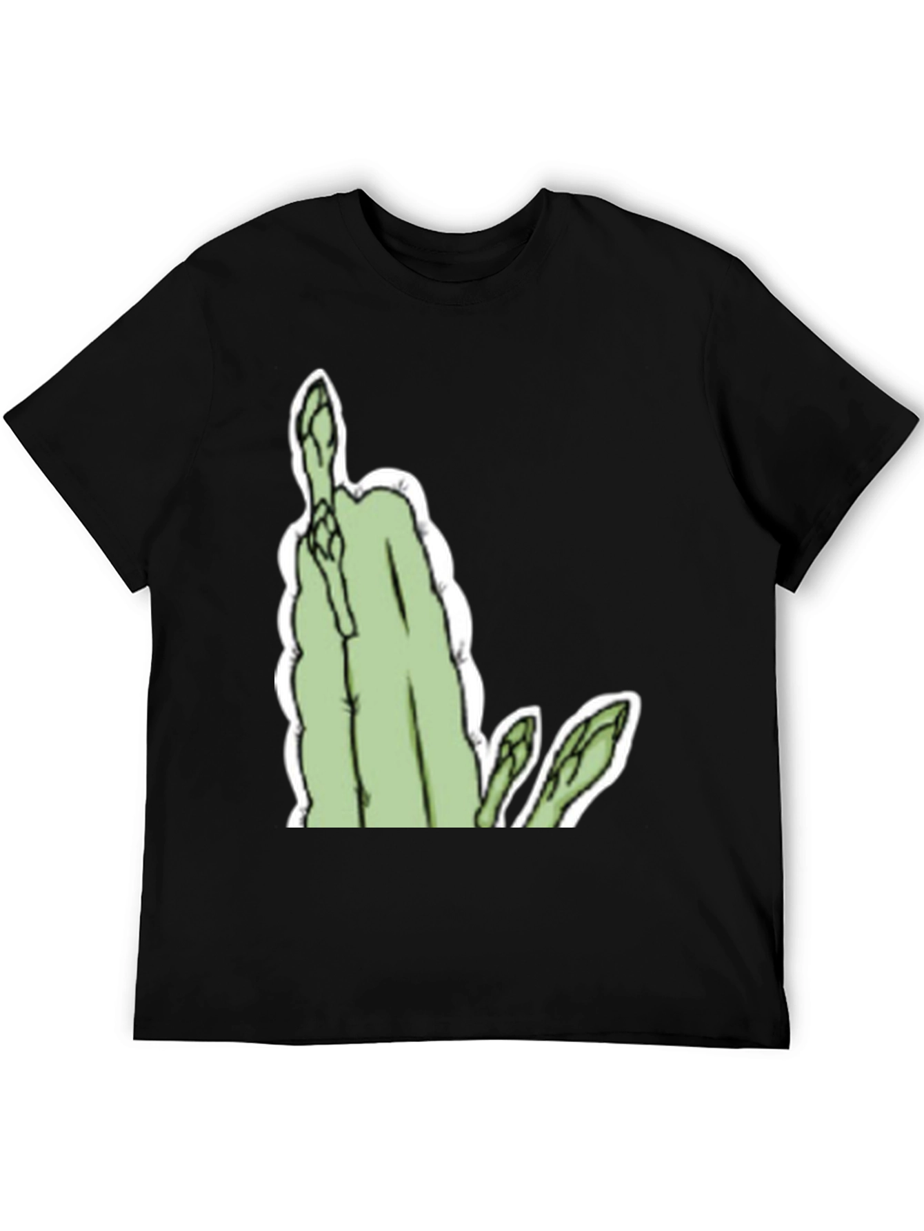 Asparagus Graphic Tee - Bold & Unique Black T-Shirt