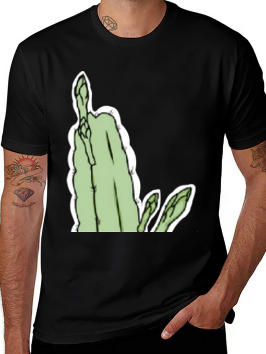 Asparagus Graphic Tee - Bold & Unique Black T-Shirt