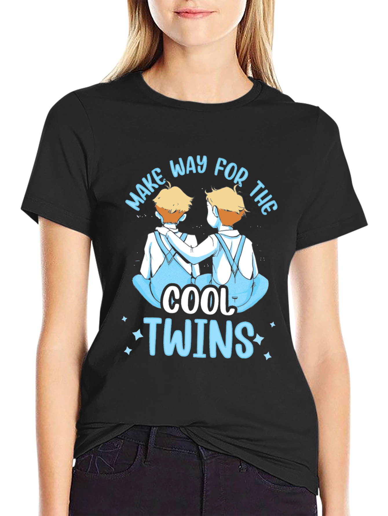 Cool Twins Graphic Tee - Black Unisex T-Shirt