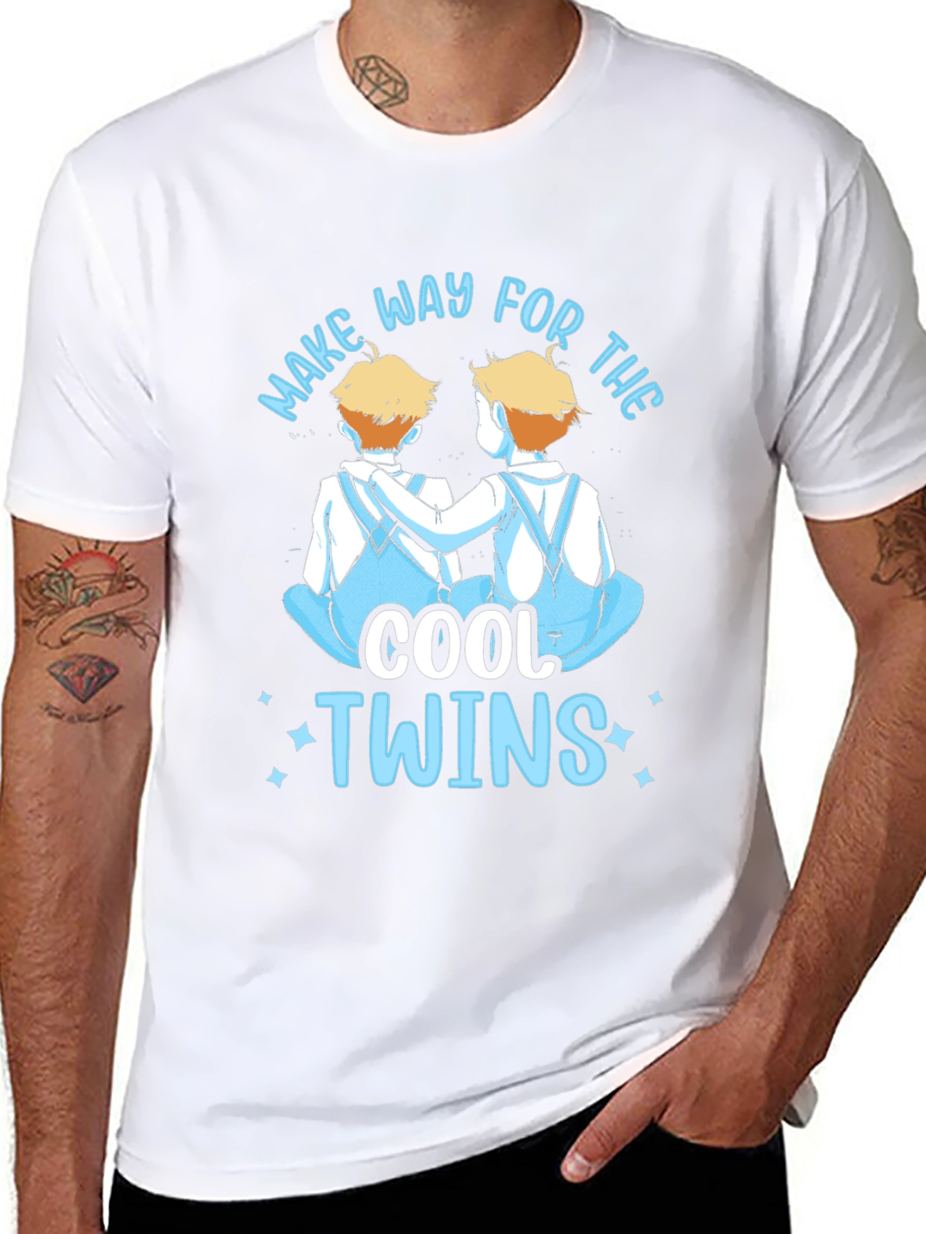 Cool Twins Graphic Tee - Black Unisex T-Shirt