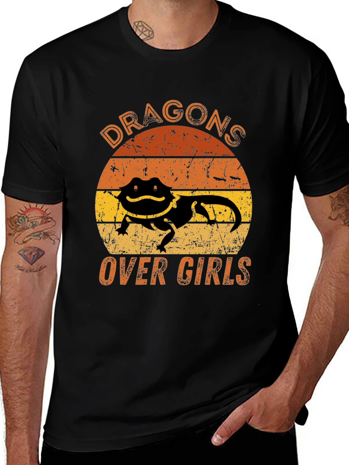 Dragons Over Girls Bearded Dragon Mens T-Shirt