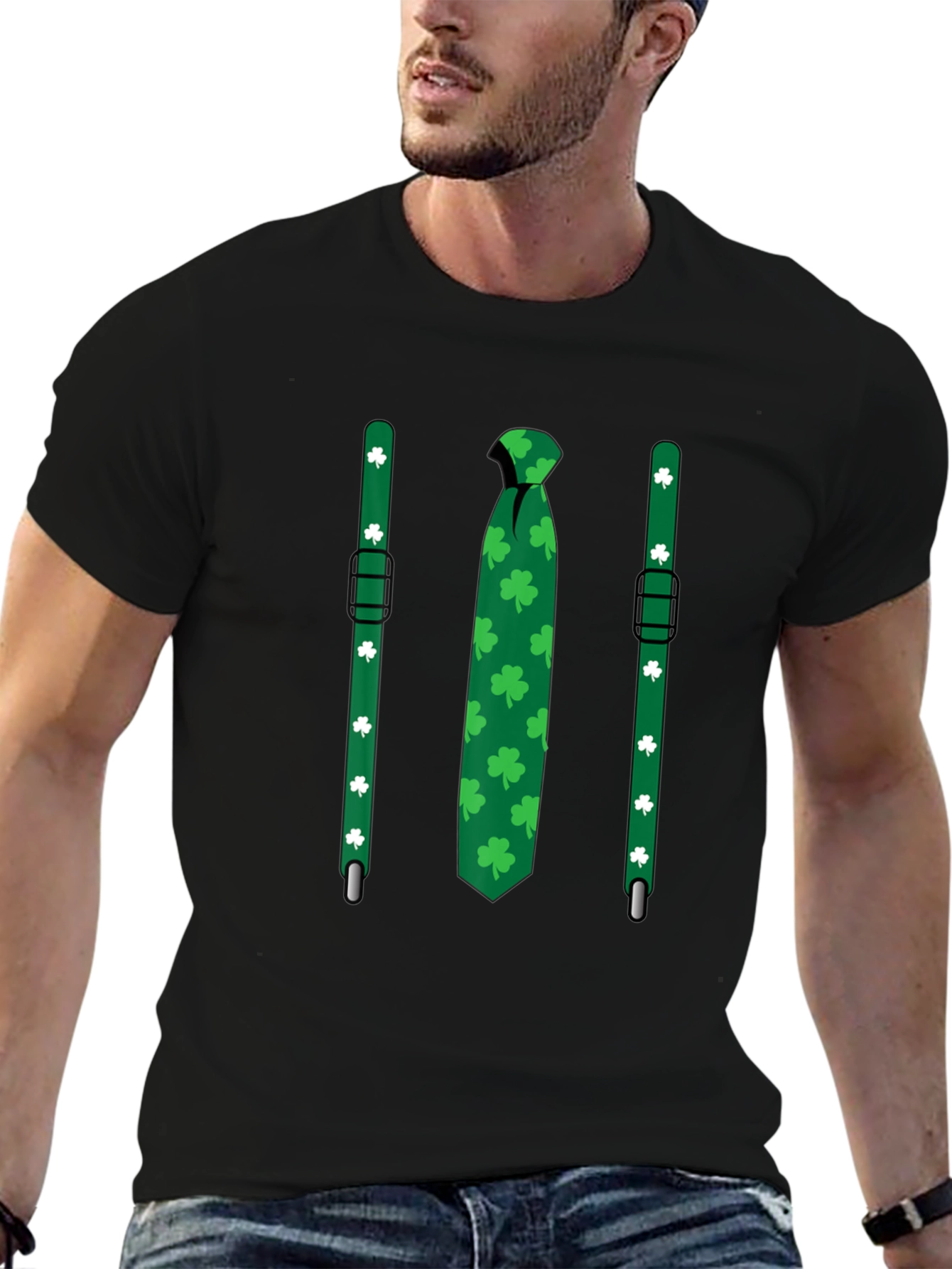 St. Patricks Day Tie & Suspenders T-Shirt