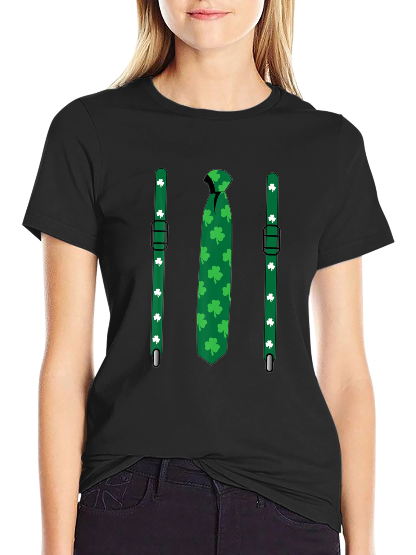 St. Patricks Day Tie & Suspenders T-Shirt