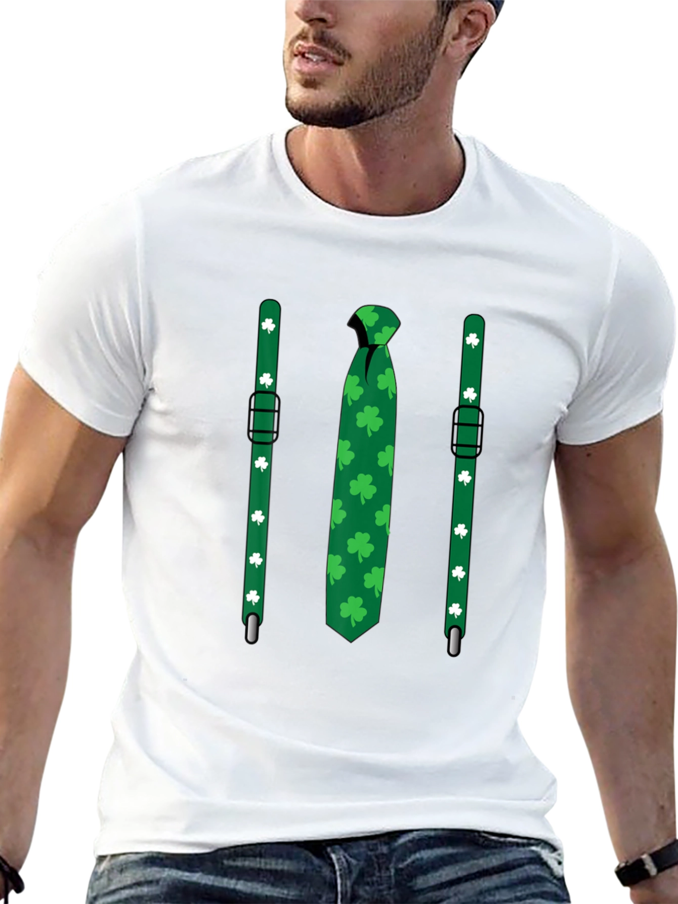St. Patricks Day Tie & Suspenders T-Shirt