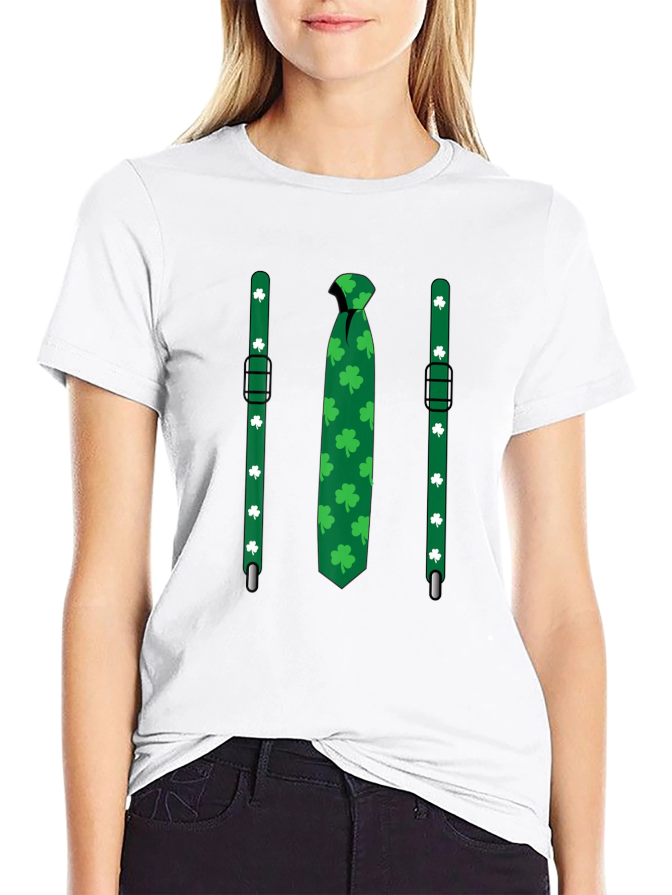 St. Patricks Day Tie & Suspenders T-Shirt
