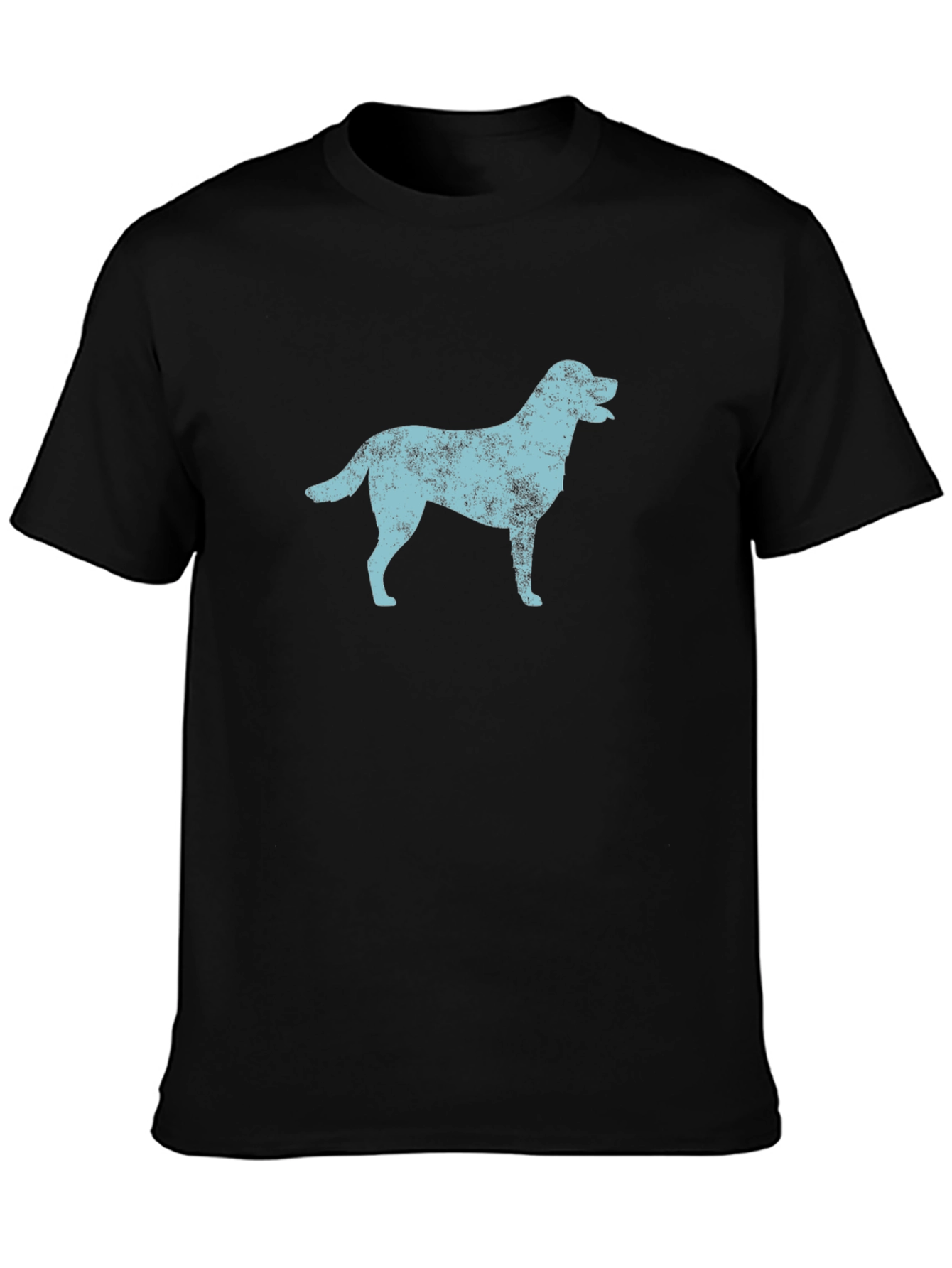 Distressed Dog Graphic Black T-Shirt