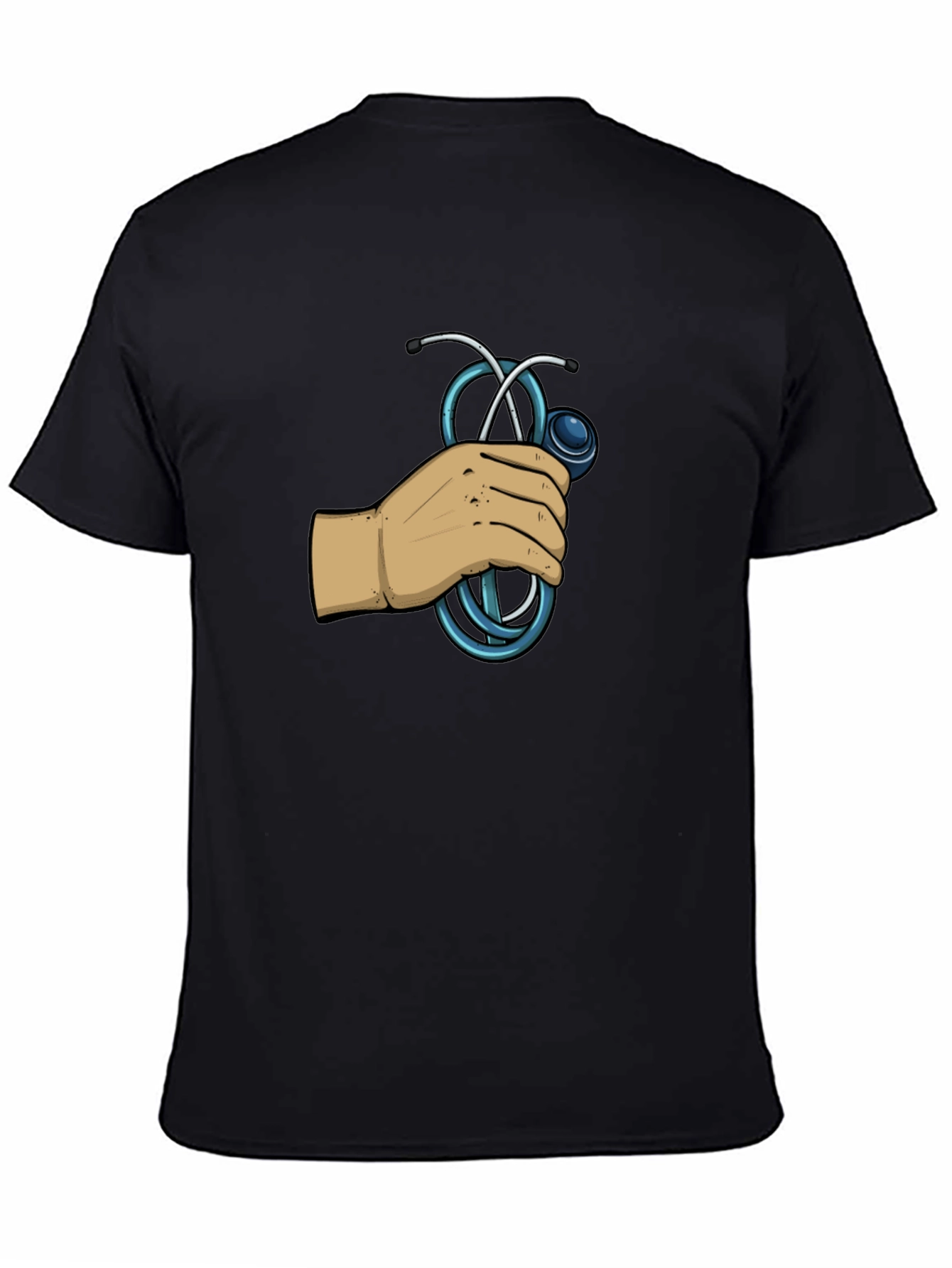 Doctor Stethoscope Graphic Black T-Shirt