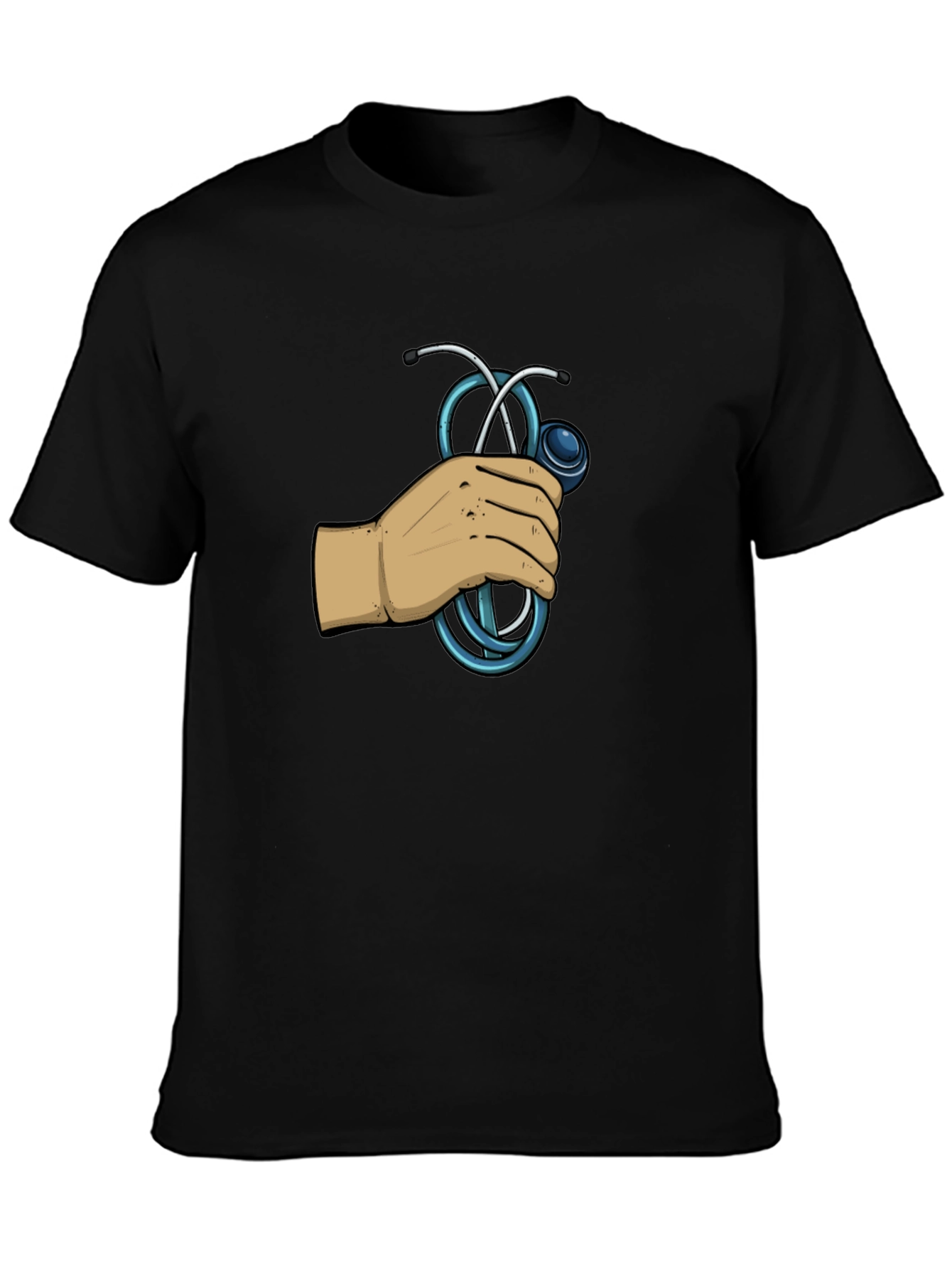 Doctor Stethoscope Graphic Black T-Shirt