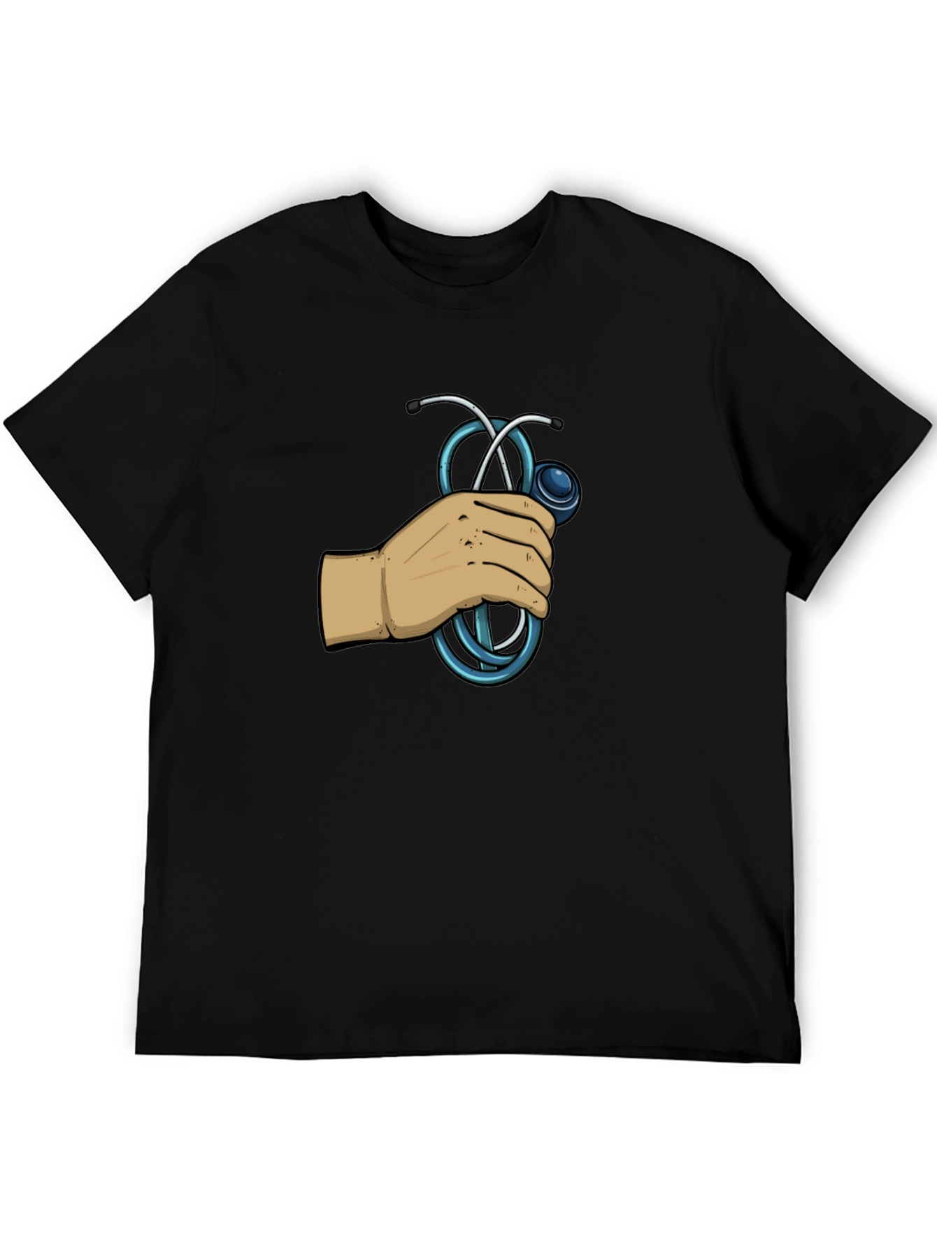 Doctor Stethoscope Graphic Black T-Shirt