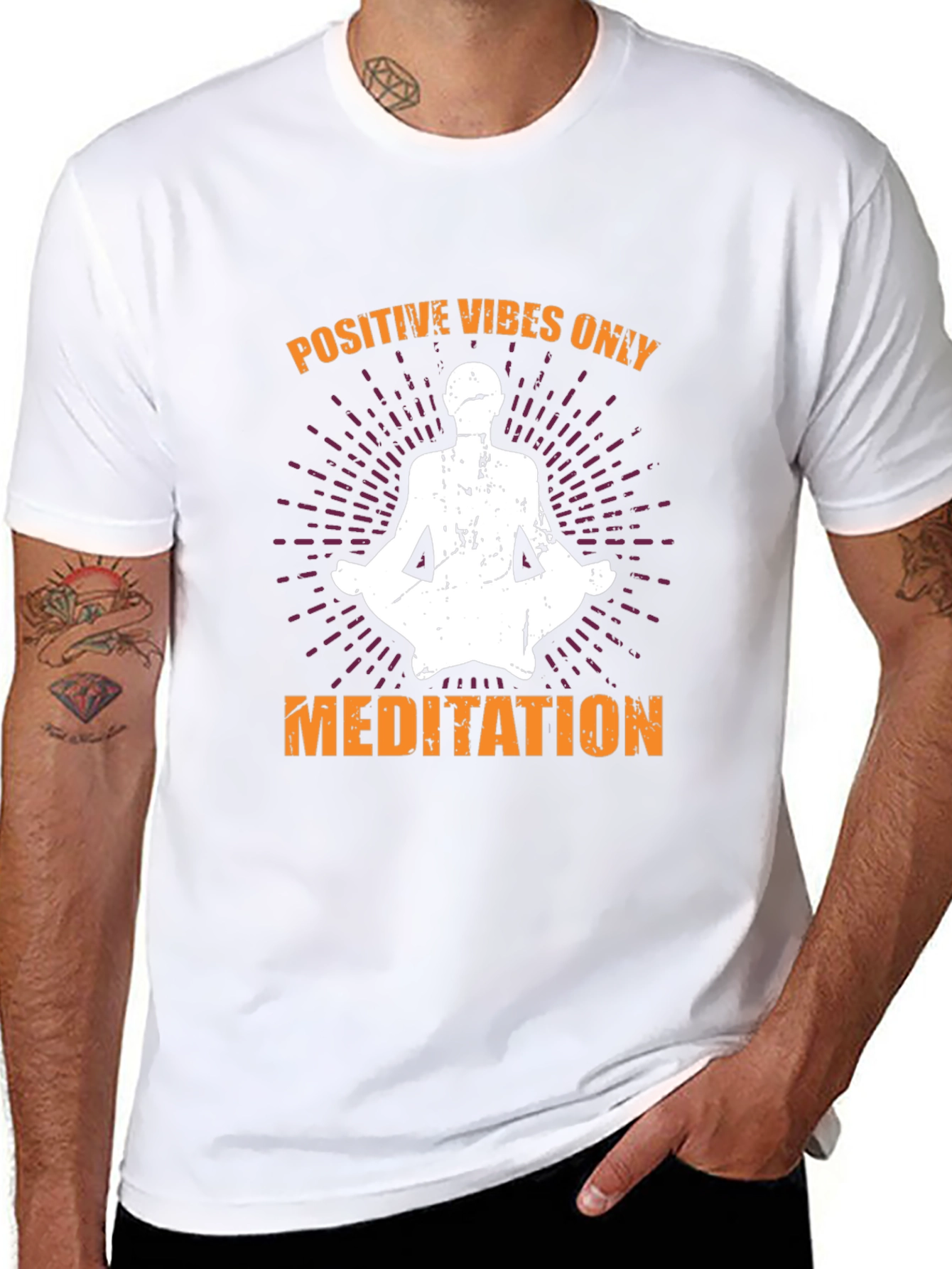 Positive Vibes Only Meditation Graphic Tee