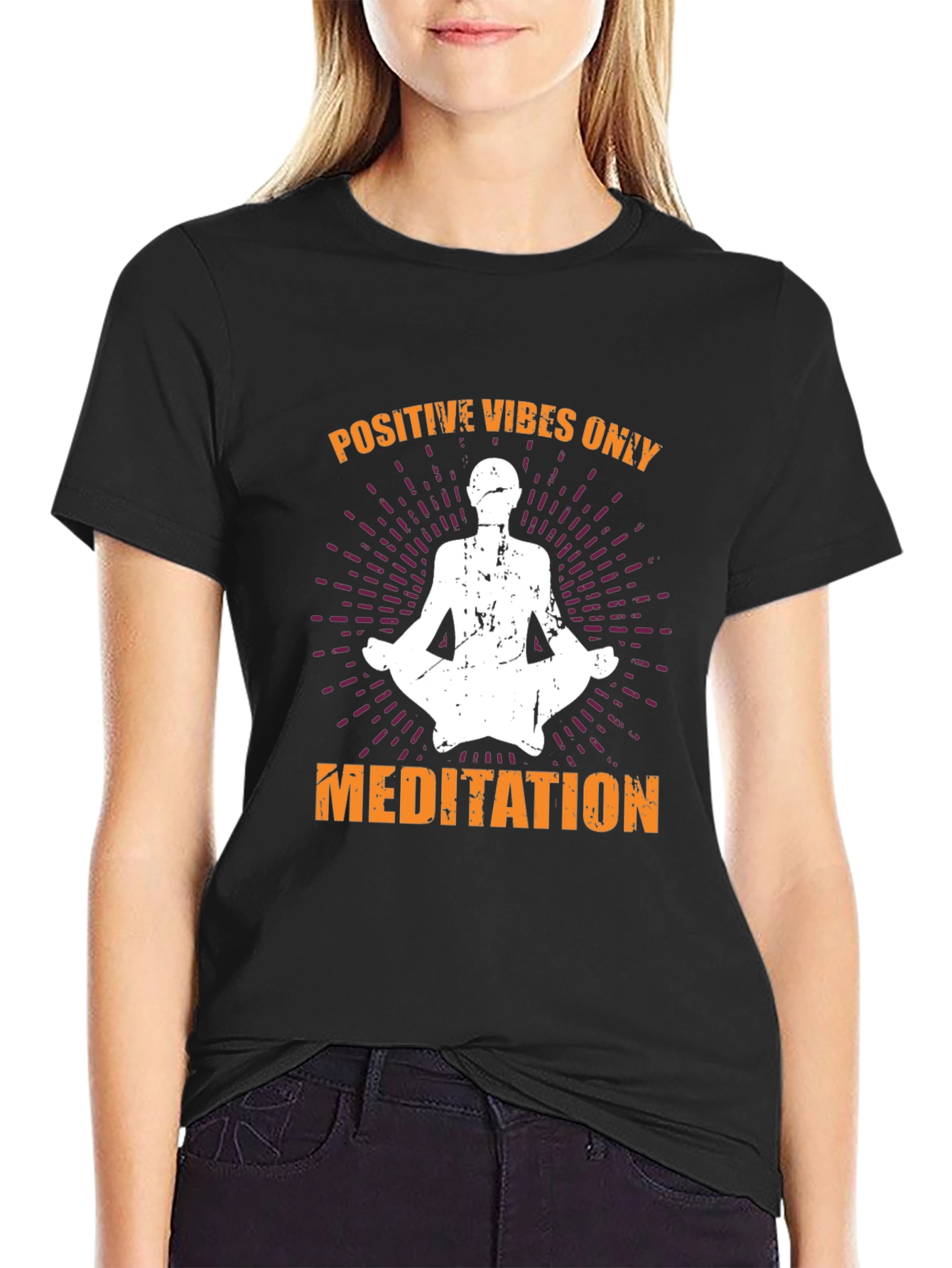 Positive Vibes Only Meditation Graphic Tee