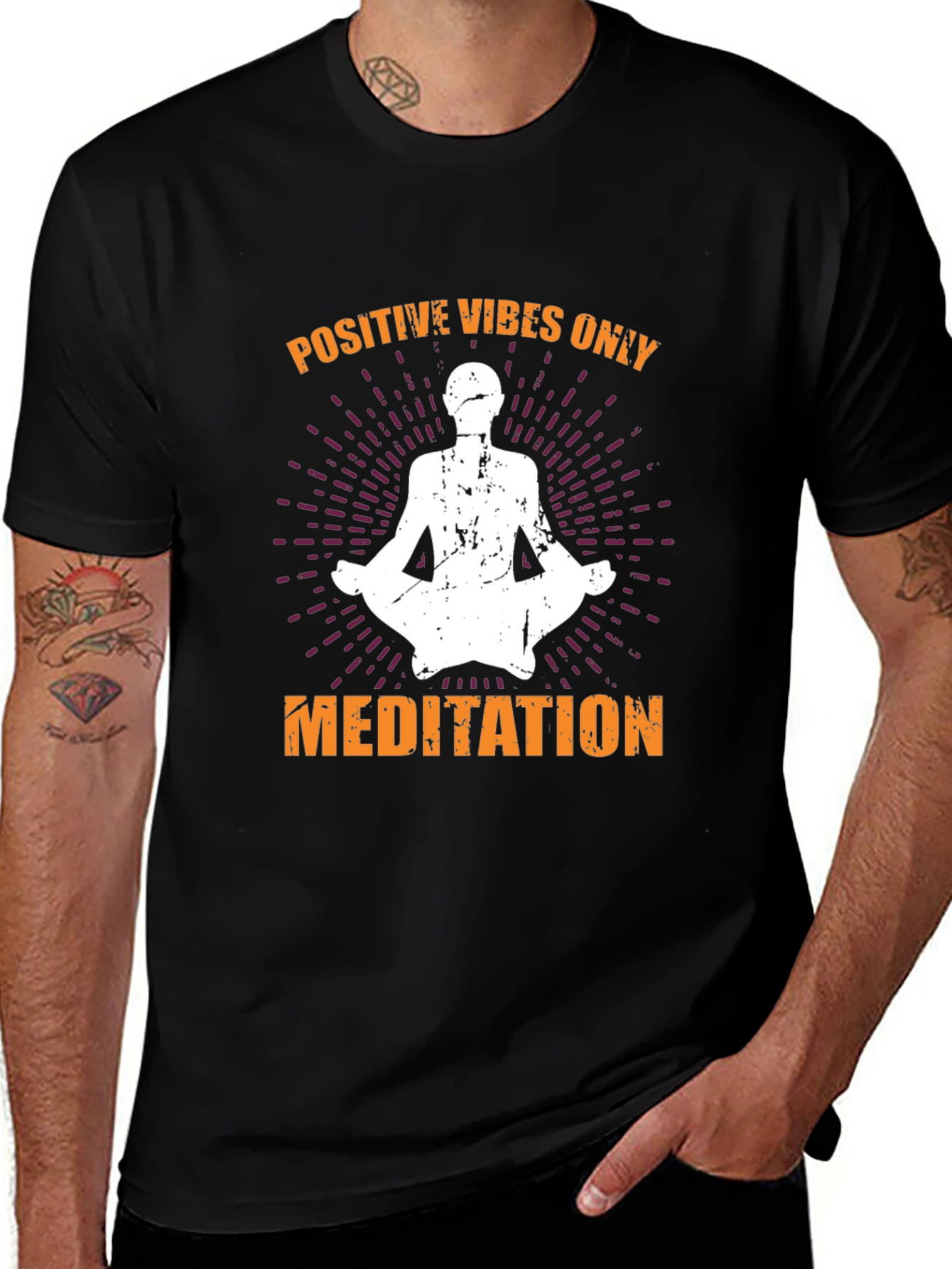 Positive Vibes Only Meditation Graphic Tee