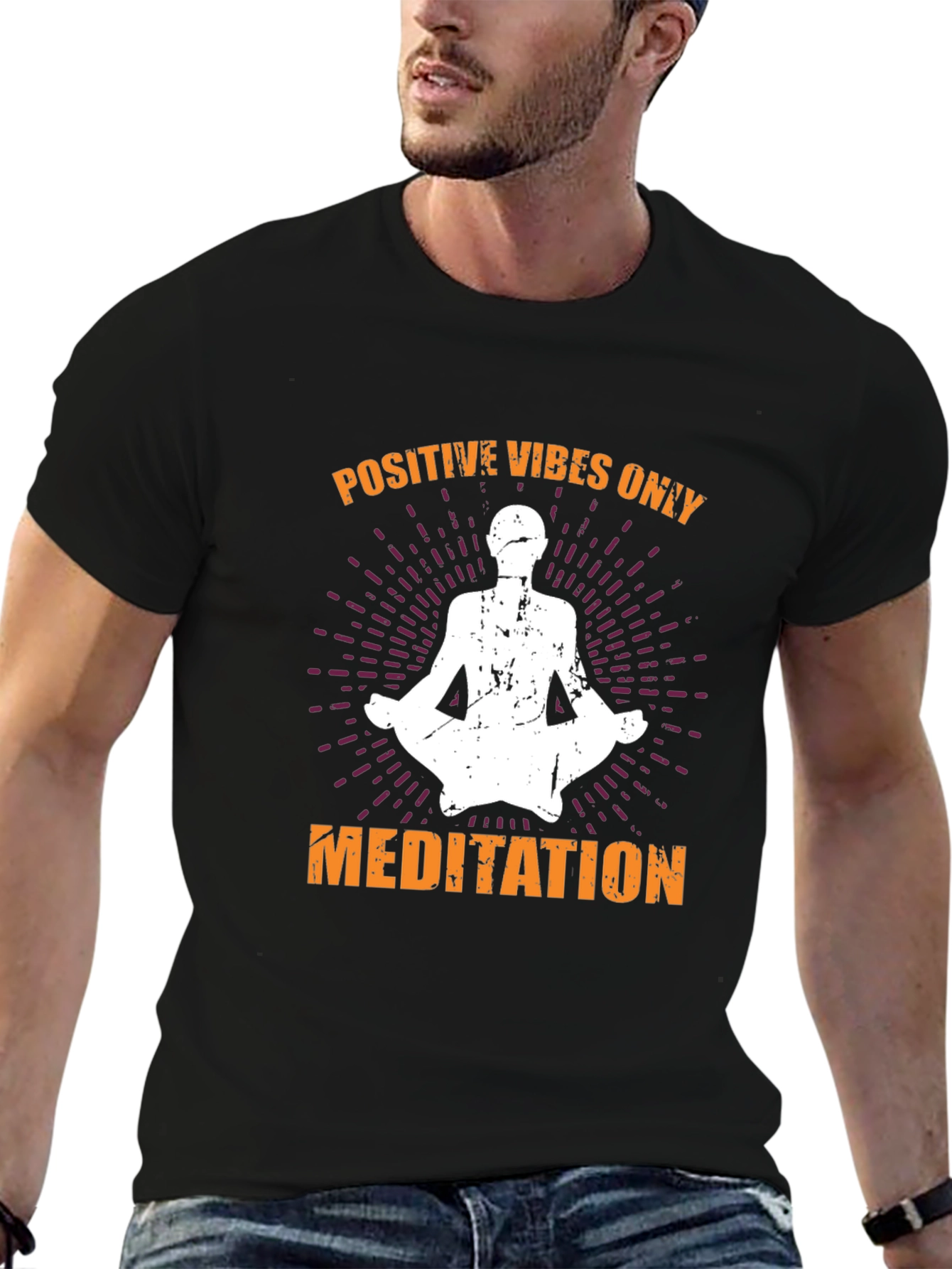 Positive Vibes Only Meditation Graphic Tee
