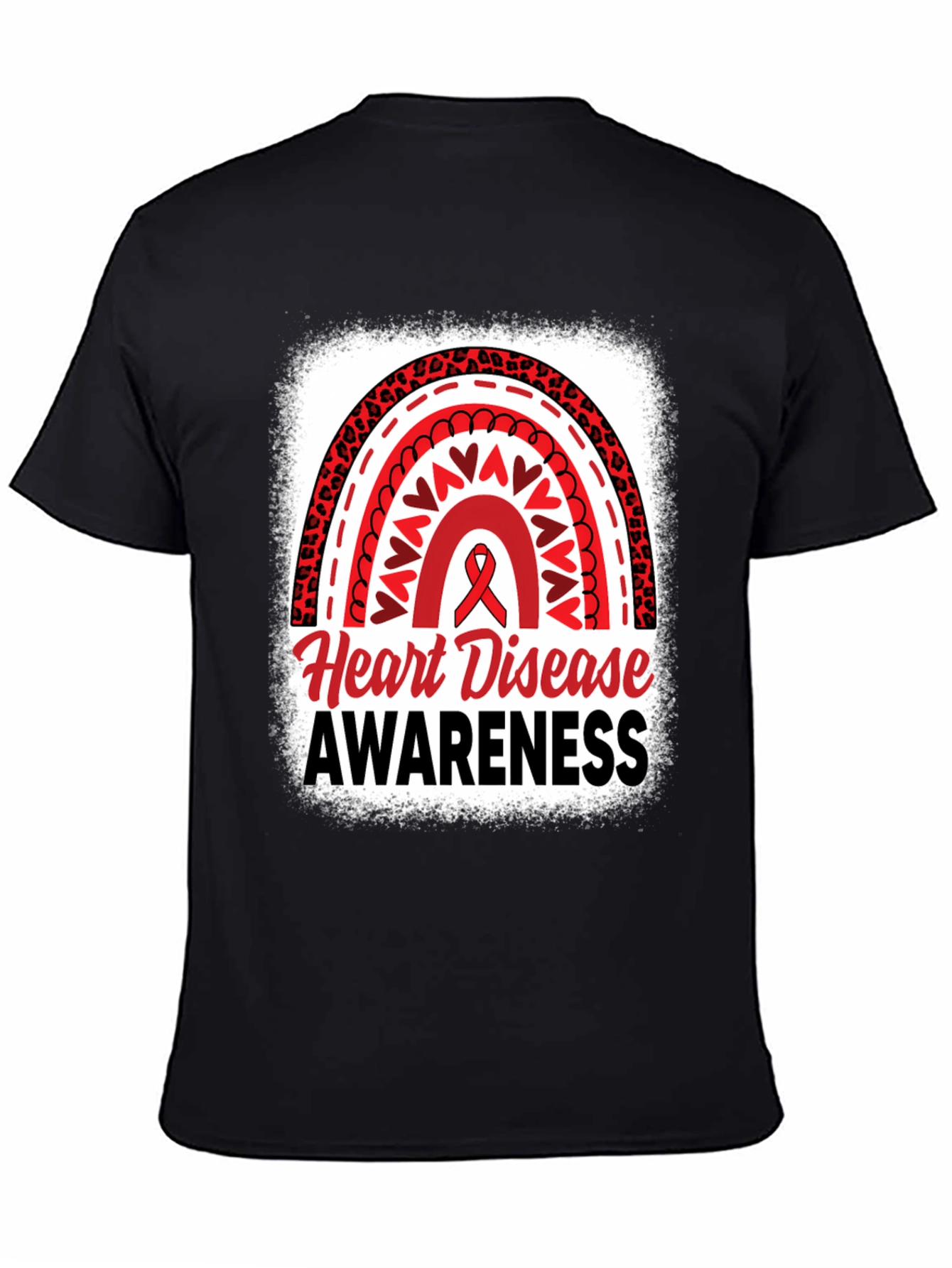 Heart Disease Awareness Black T-Shirt