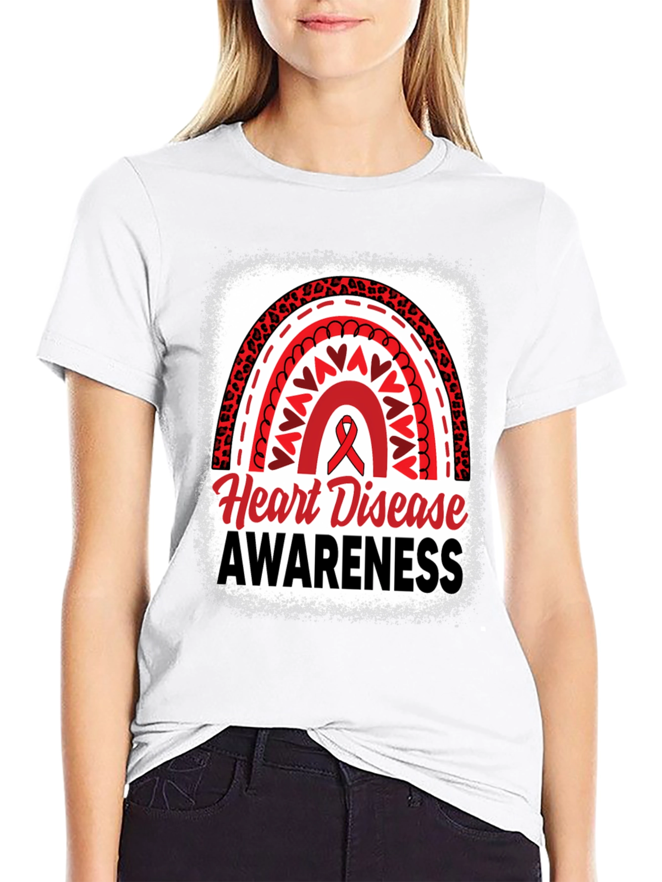 Heart Disease Awareness Black T-Shirt
