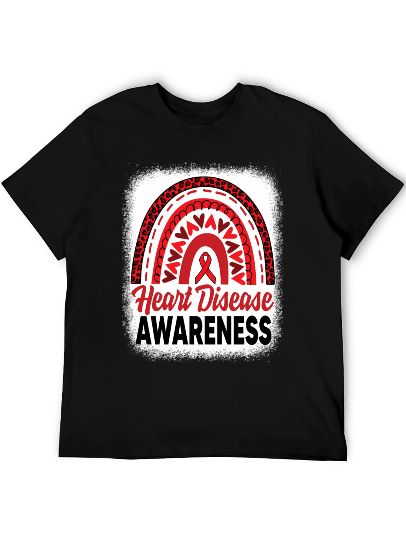 Heart Disease Awareness Black T-Shirt
