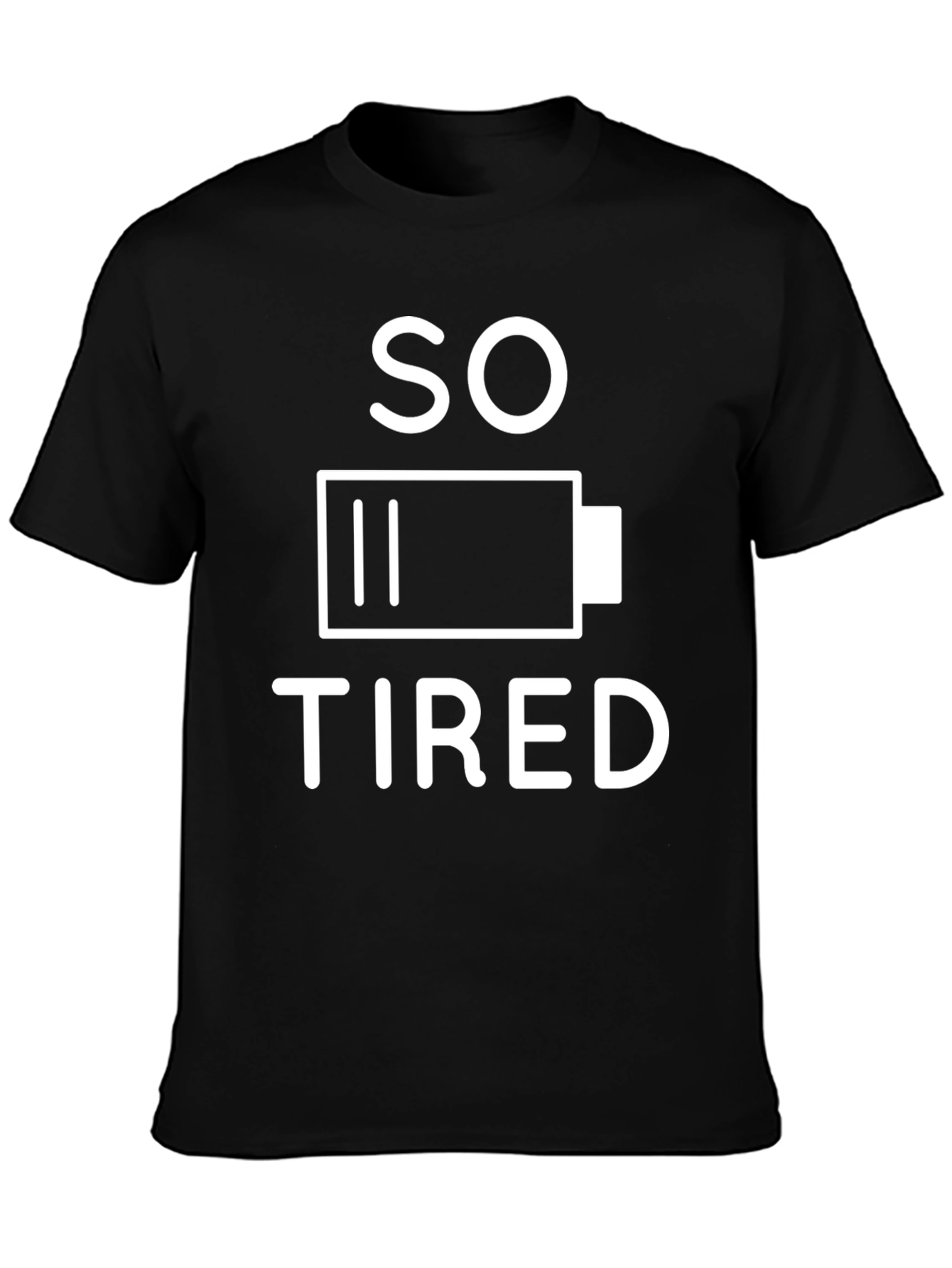 So Tired Graphic Tee - Black Cotton T-Shirt