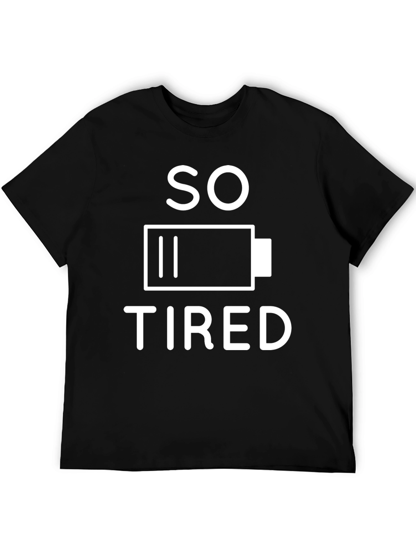 So Tired Graphic Tee - Black Cotton T-Shirt