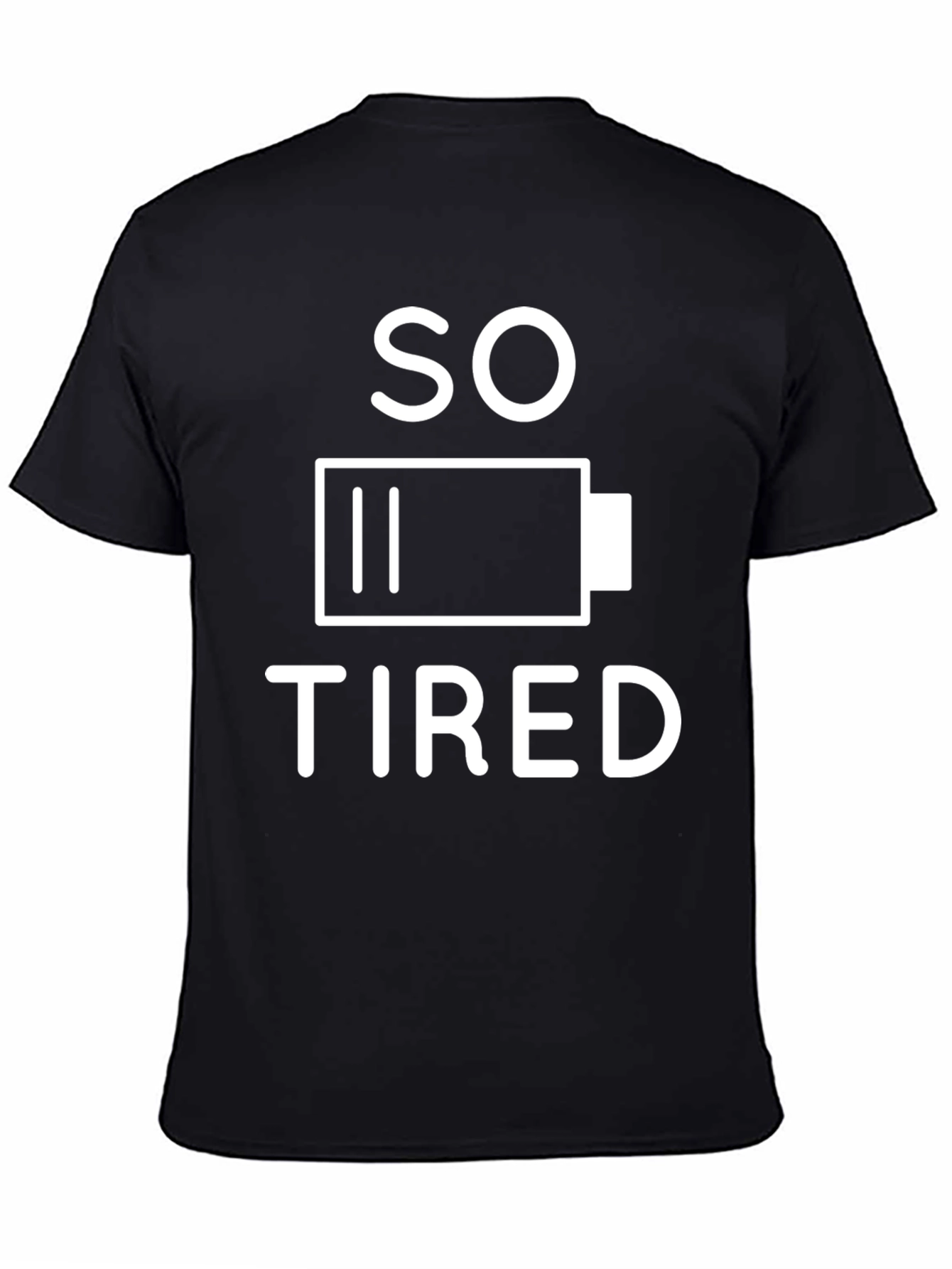 So Tired Graphic Tee - Black Cotton T-Shirt