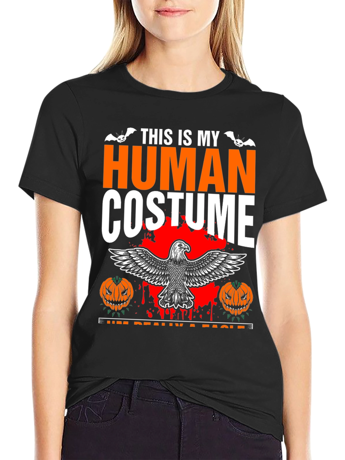 Human Costume Eagle Halloween Graphic Tee