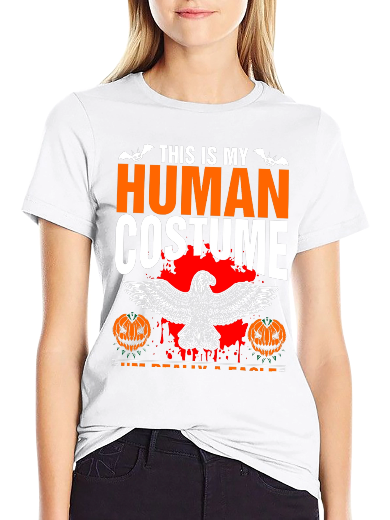 Human Costume Eagle Halloween Graphic Tee