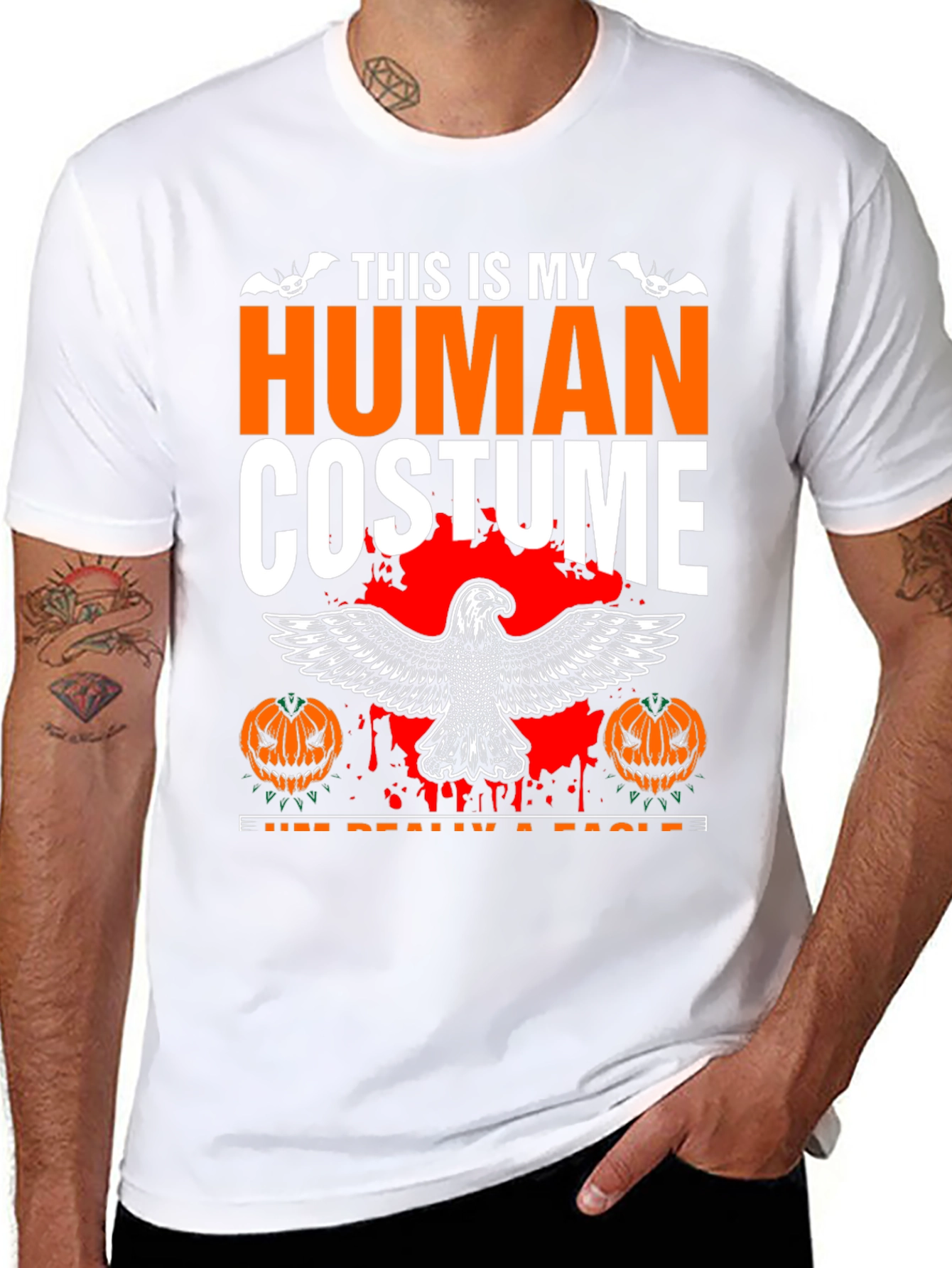 Human Costume Eagle Halloween Graphic Tee