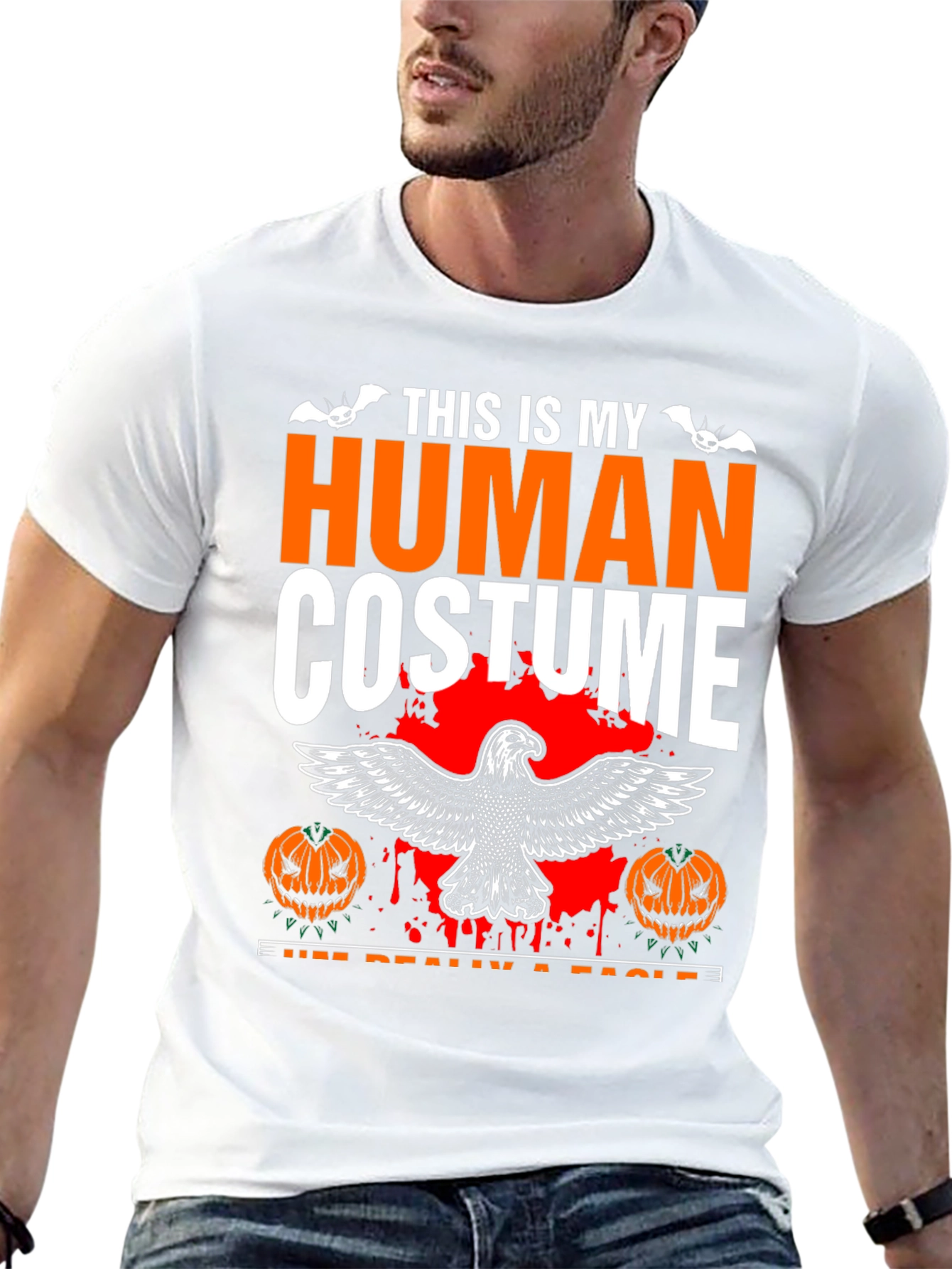 Human Costume Eagle Halloween Graphic Tee