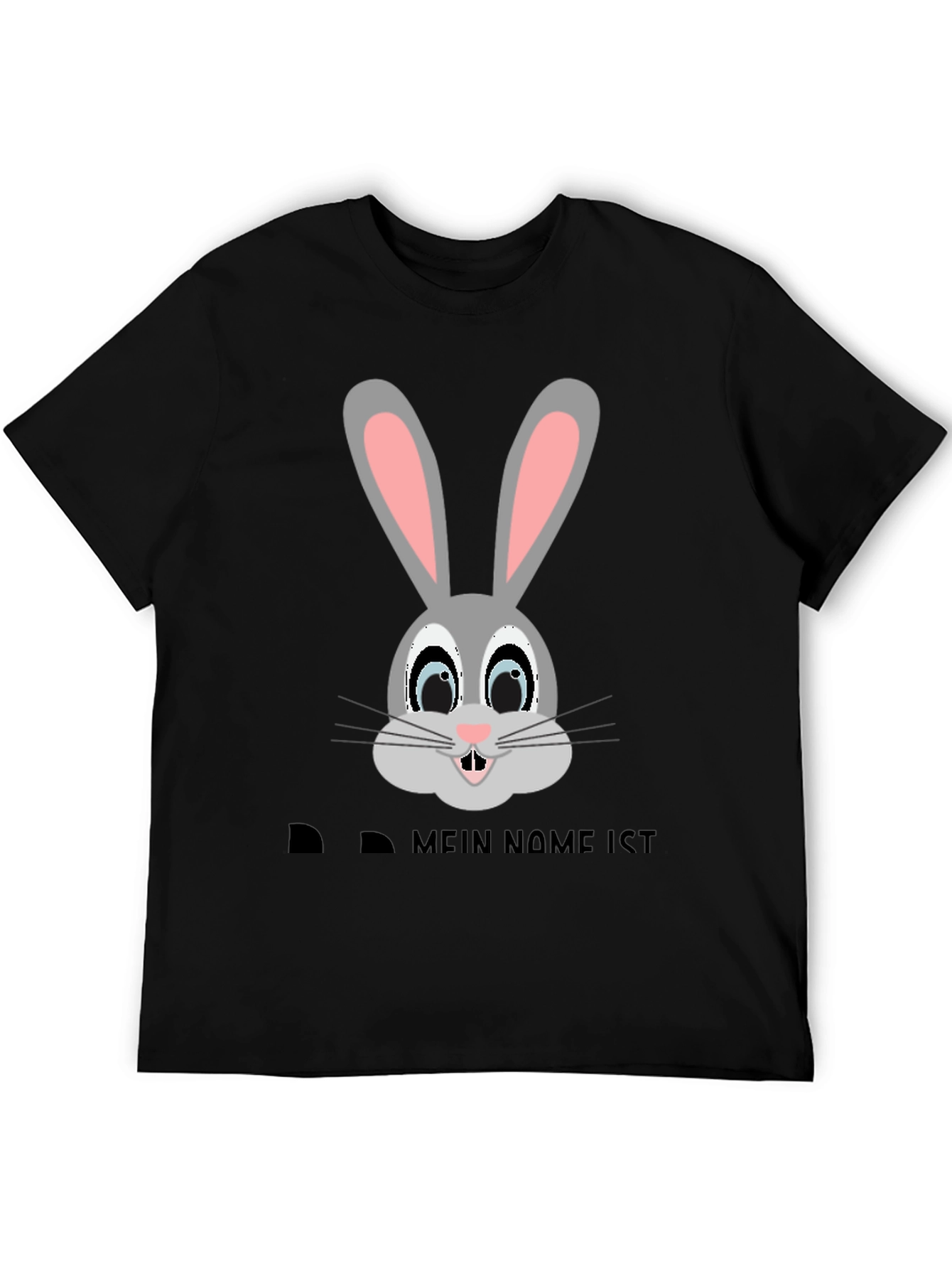 Bunny Face Black T-Shirt