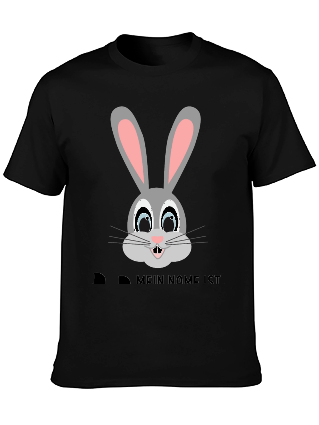 Bunny Face Black T-Shirt